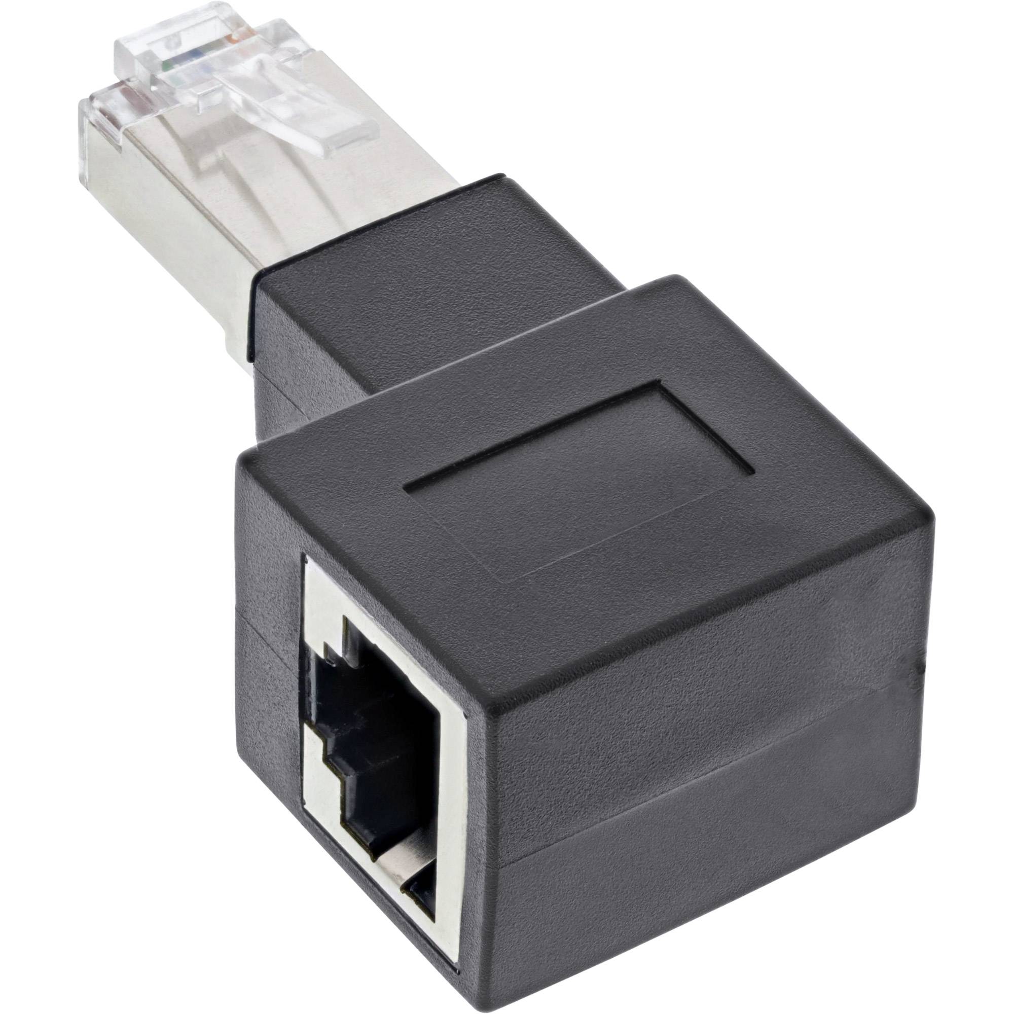 INLINE - Patchkabel-Adapter Cat.6A - RJ45 Stecker/Buchse - 90° rechts gewinkelt