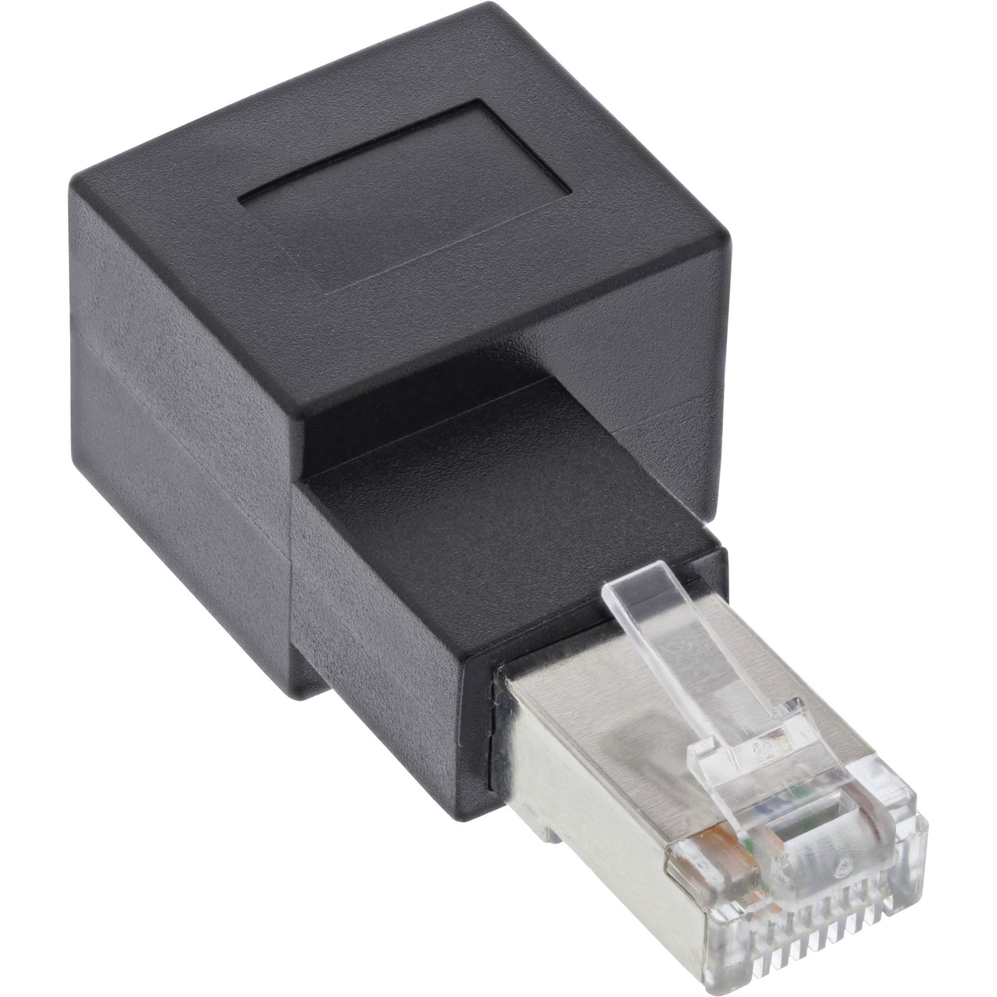 INLINE - Patchkabel-Adapter Cat.6A - RJ45 Stecker/Buchse - 90° rechts gewinkelt