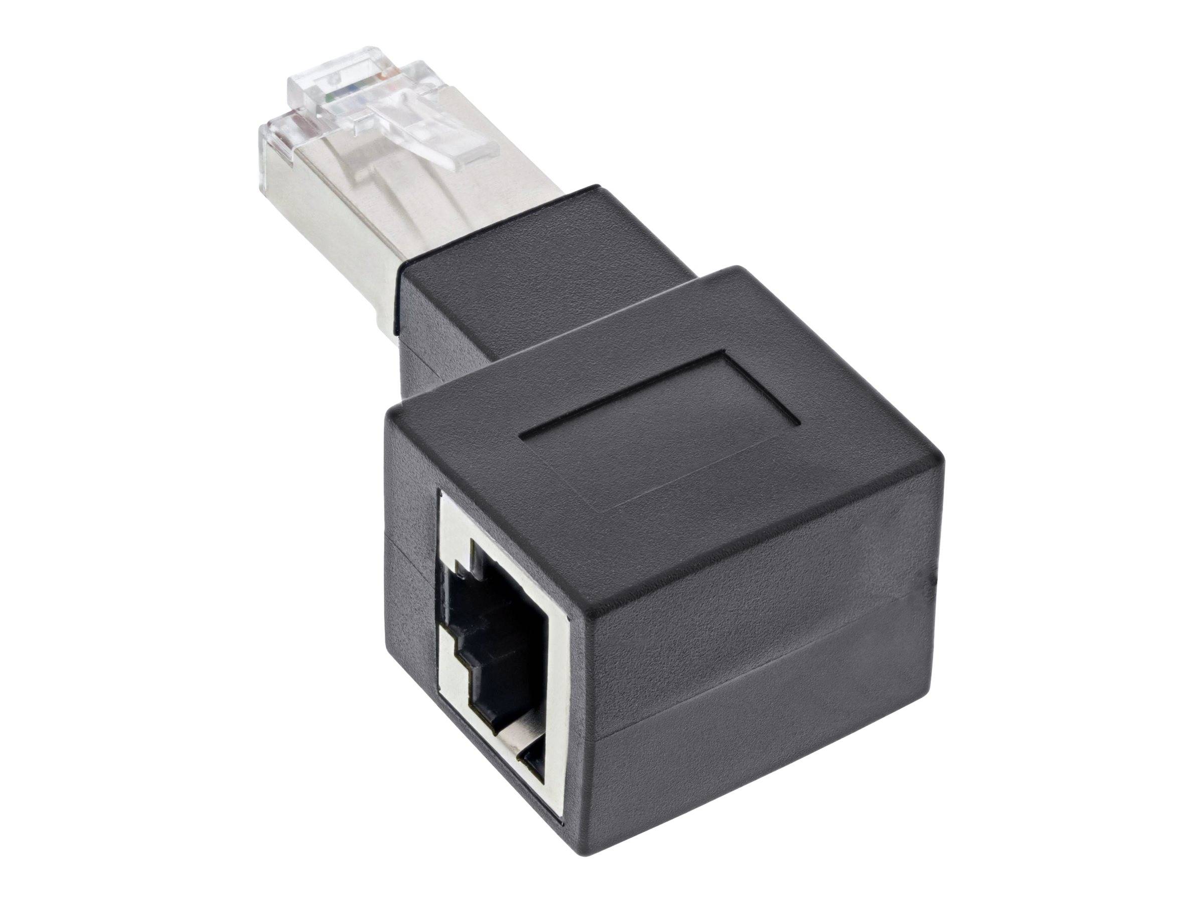 INLINE - Patchkabel-Adapter Cat.6A - RJ45 Stecker/Buchse - 90° rechts gewinkelt