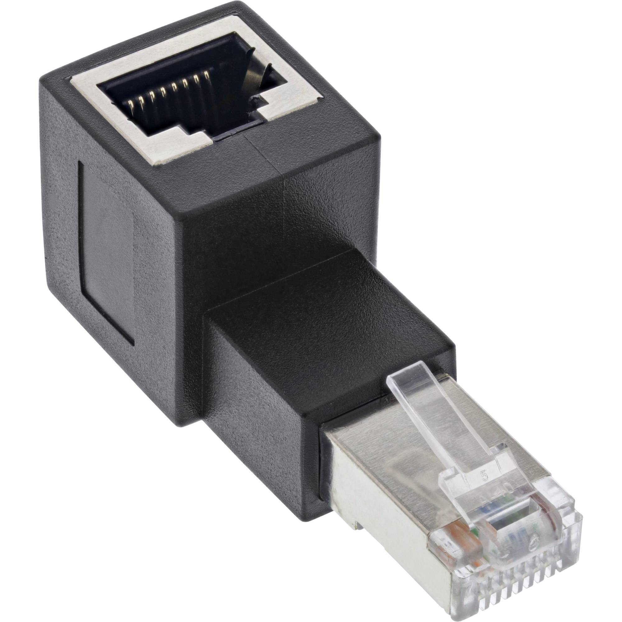 INLINE - Patchkabel-Adapter Cat.6A - RJ45 Stecker/Buchse - 90° nach oben gewinkelt