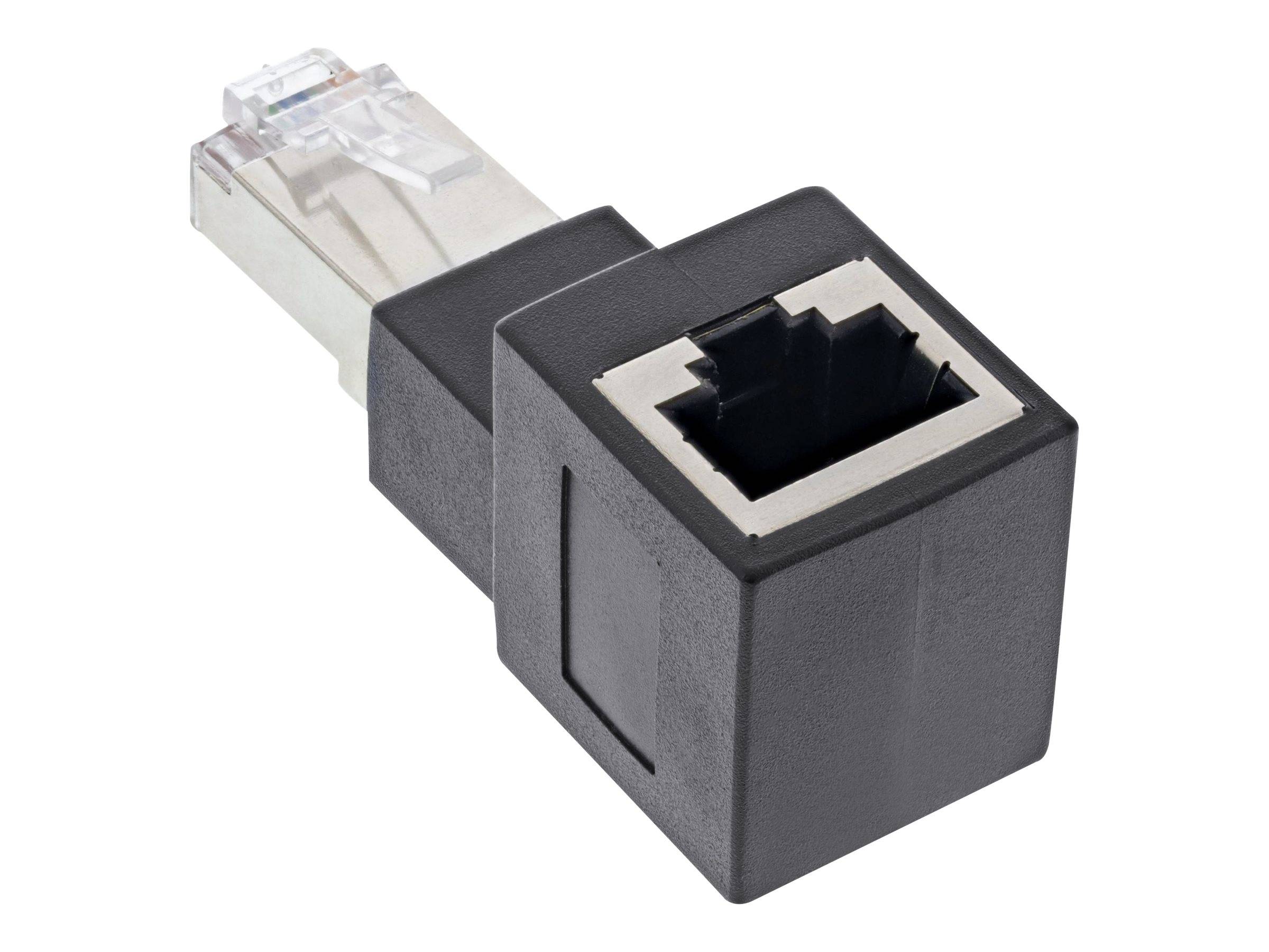 INLINE - Patchkabel-Adapter Cat.6A - RJ45 Stecker/Buchse - 90° nach oben gewinkelt