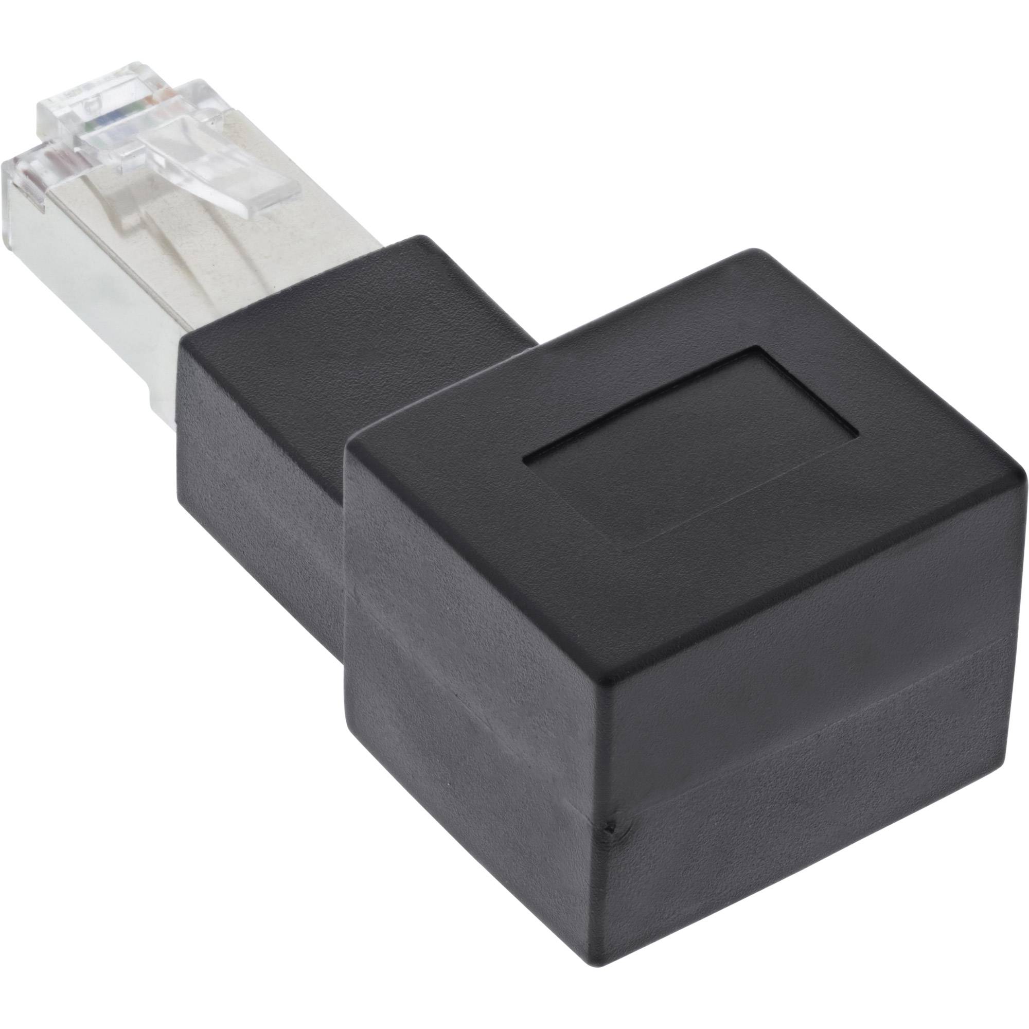 INLINE - Patchkabel-Adapter Cat.6A - RJ45 Stecker/Buchse - 90° nach links gewinkelt