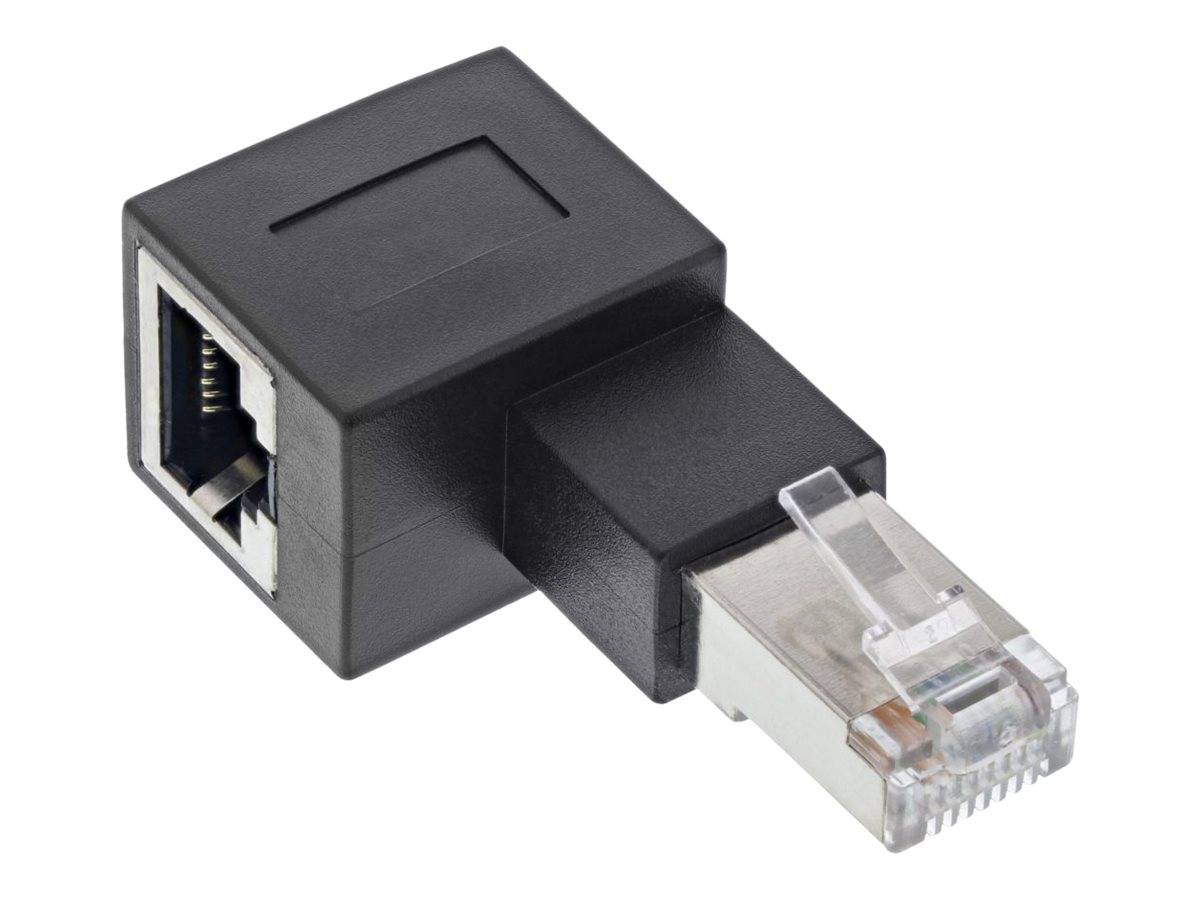INLINE - Patchkabel-Adapter Cat.6A - RJ45 Stecker/Buchse - 90° nach links gewinkelt