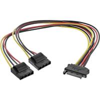 INLINE - SATA Strom-Y-Kabel - SATA Buchse an 2x 13,34cm (5,25"") Stecker - 0,3m