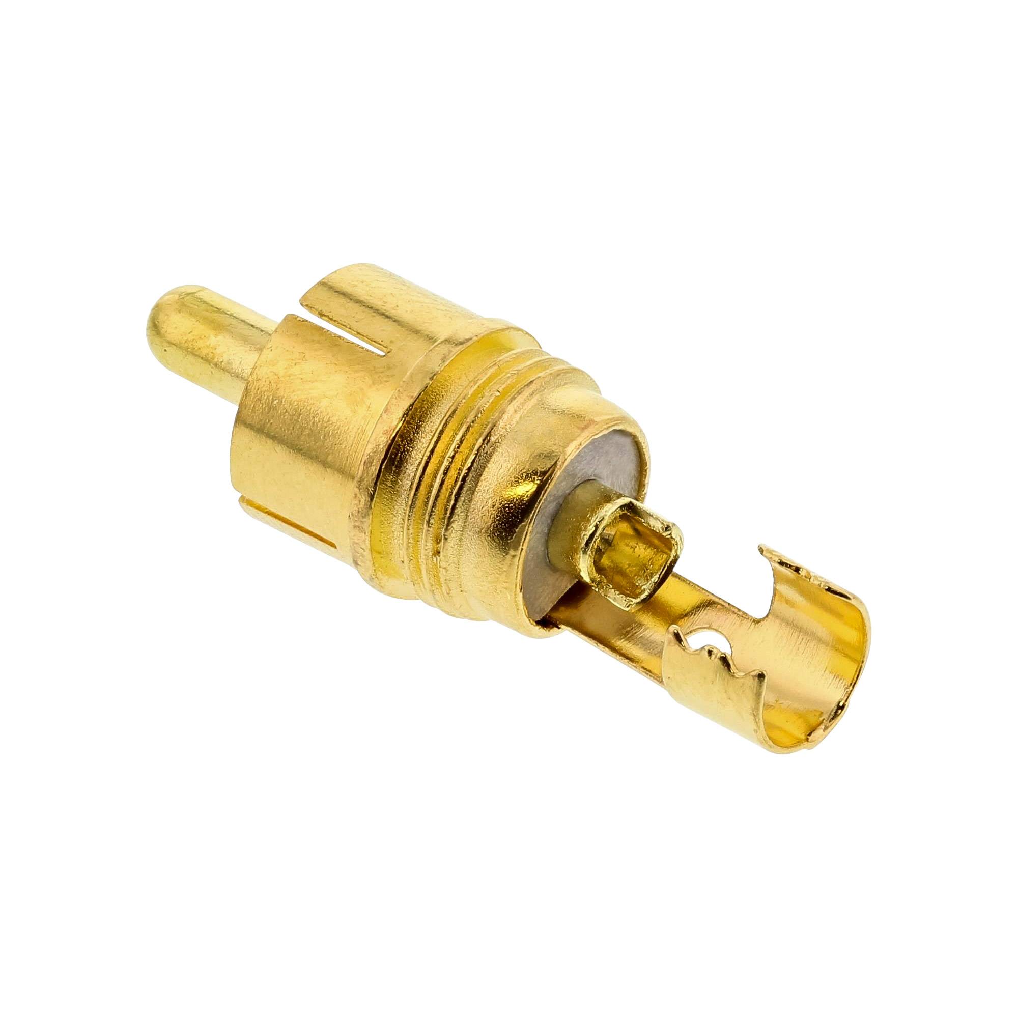 INLINE - Cinchstecker Lötversion - Metall schwarz - Ring rot - für 6mm Kabel
