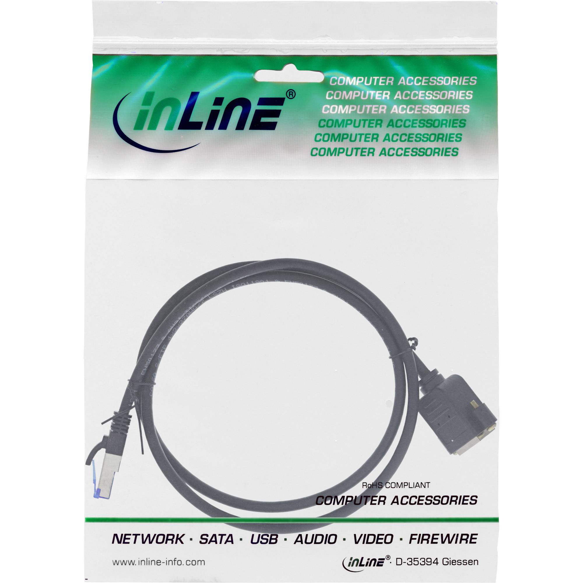 INLINE - Patchkabel Verlängerung - S/FTP (PiMf) - Cat.6A - halogenfrei - Kupfer - 0,5m