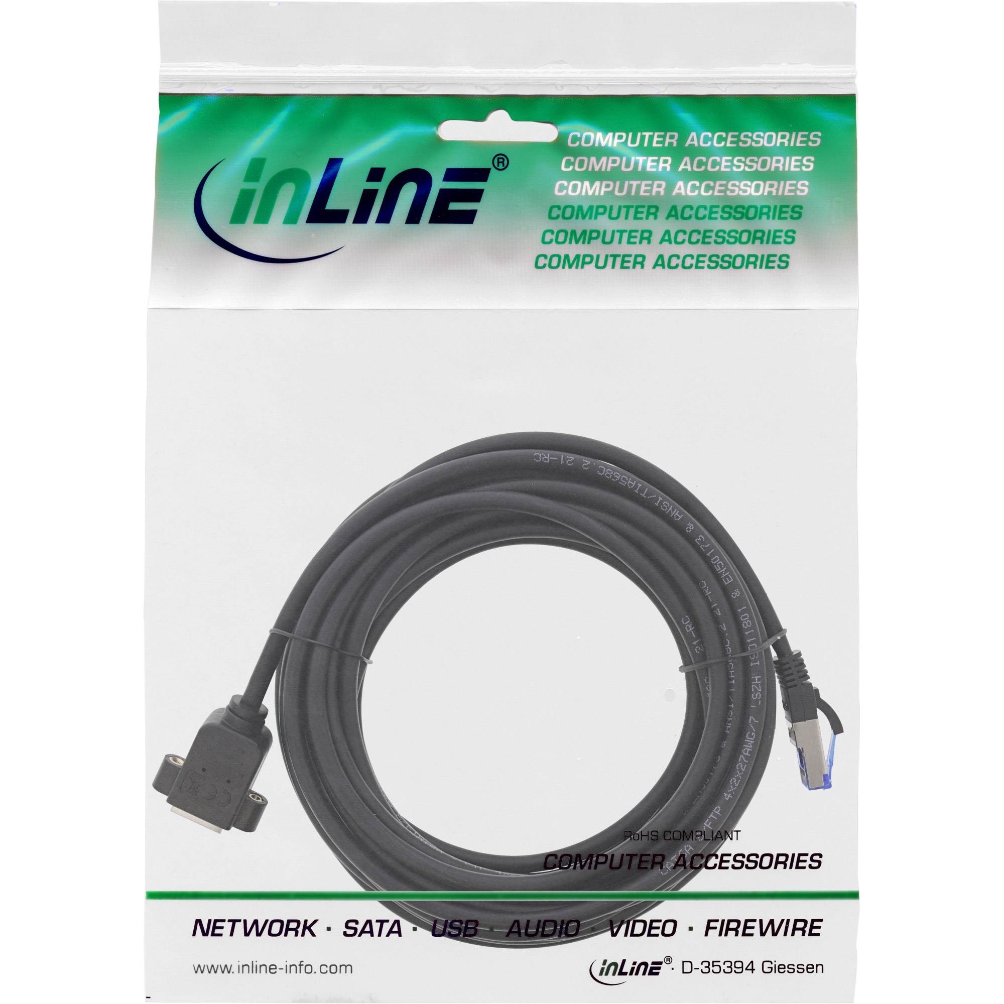INLINE - Patchkabel Verlängerung - S/FTP (PiMf) - Cat.6A - halogenfrei - Kupfer - 10m