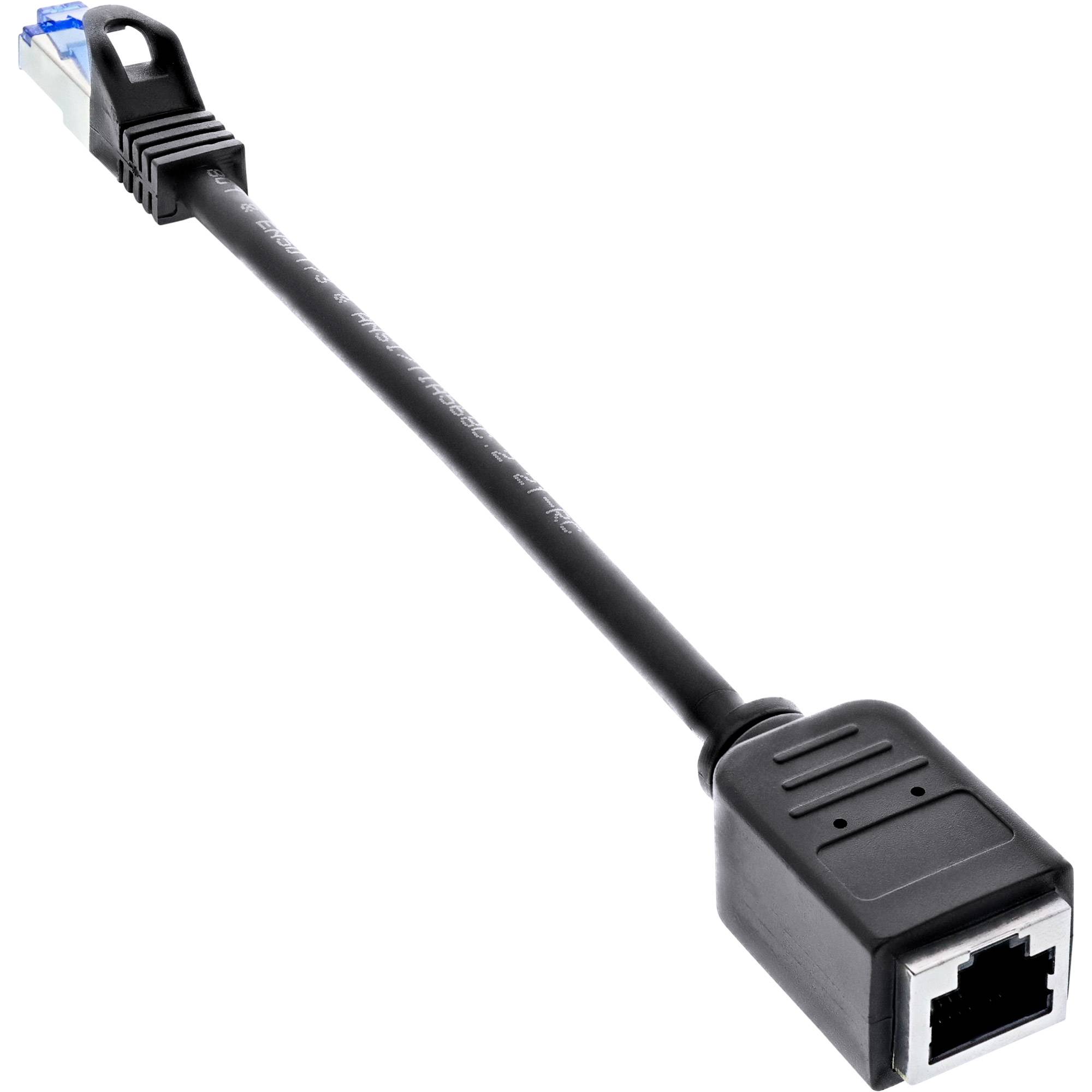 INLINE - Patchkabel Verlängerung - RJ45 Protektor - S/FTP (PiMf) - Cat.6A - 0,2m