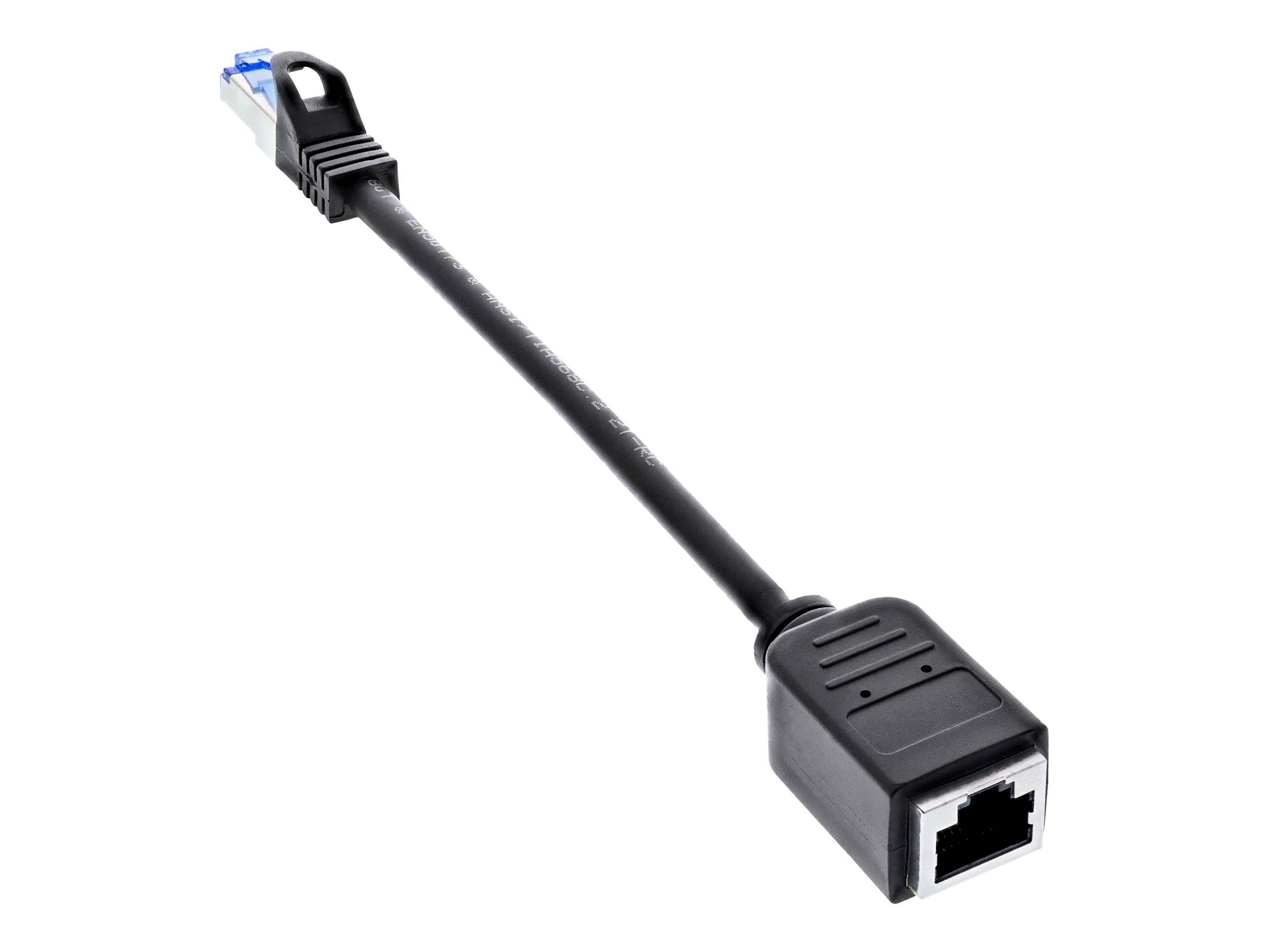 INLINE - Patchkabel Verlängerung - RJ45 Protektor - S/FTP (PiMf) - Cat.6A - 0,2m