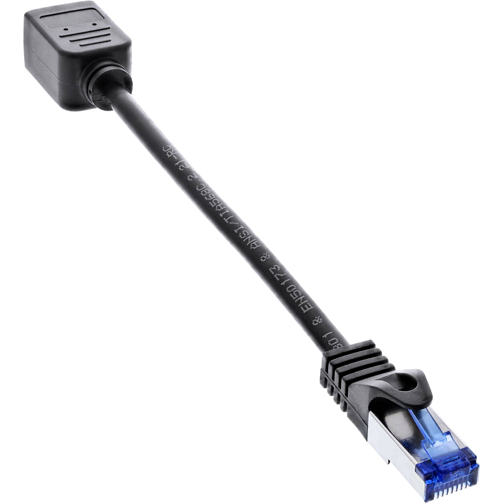INLINE - Patchkabel Verlängerung - RJ45 Protektor - S/FTP (PiMf) - Cat.6A - 0,2m
