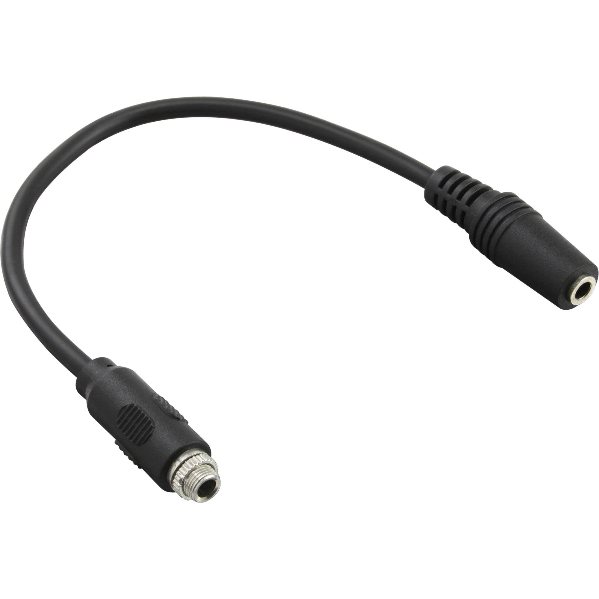 INLINE - Audio Adapterkabel zum Einbau 1x mit Gewinde - 3,5mm Stereo BU/BU - 0,2m