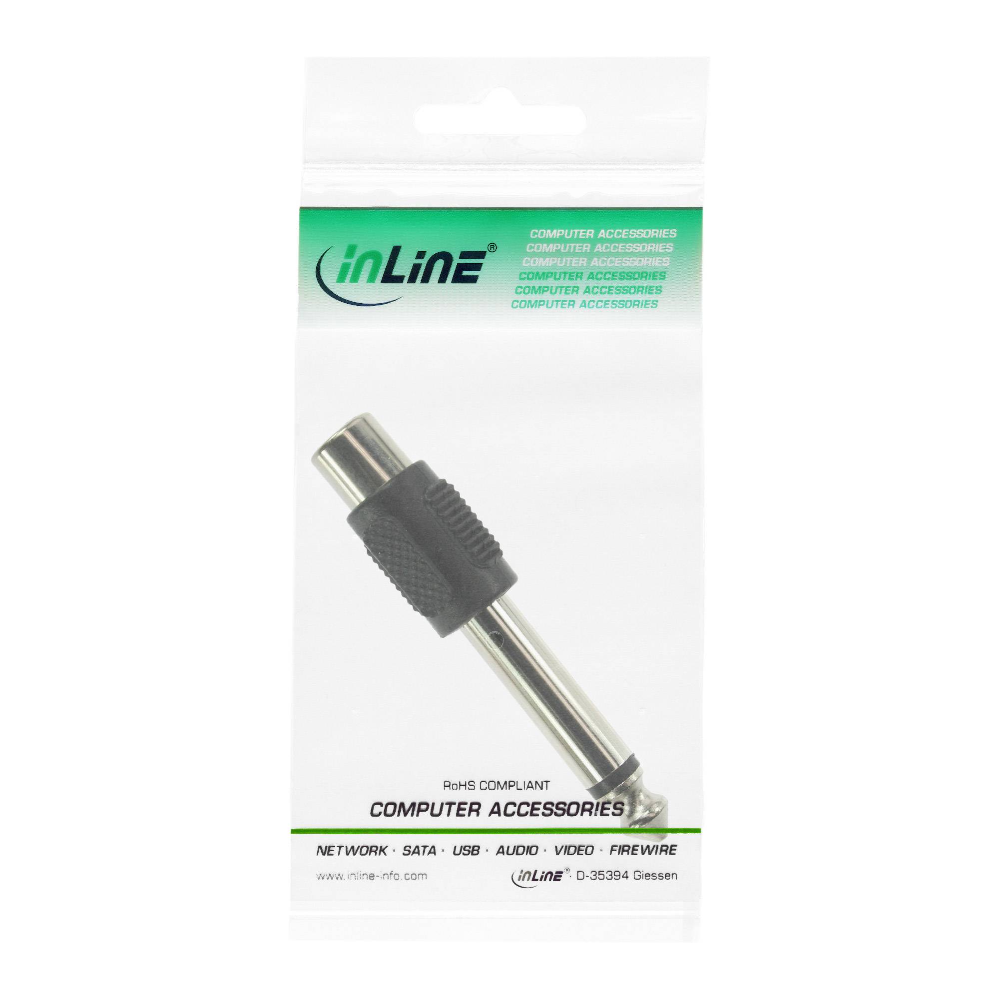 INLINE - Audio Adapter - 6,3mm Klinke Stecker auf Cinch Buchse - Mono