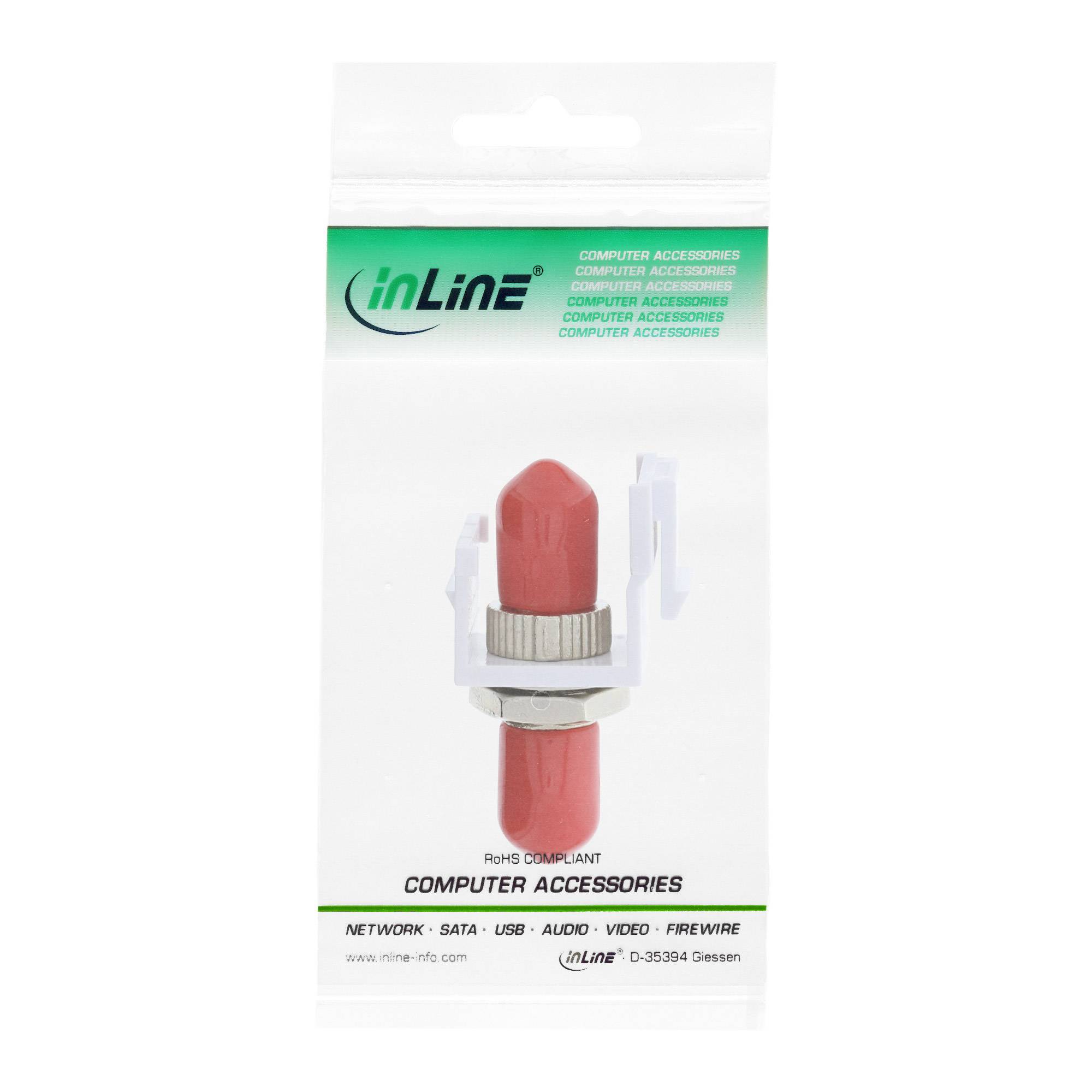 INLINE - LWL Keystone Snap-in Kupplung - Simplex ST/ST - multimode - Keramik-Hülse