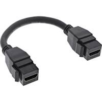 INLINE - HDMI 2x Keystone Kabel 4K/60Hz - HDMI A Buchse/Buchse - schwarz - 0,2m