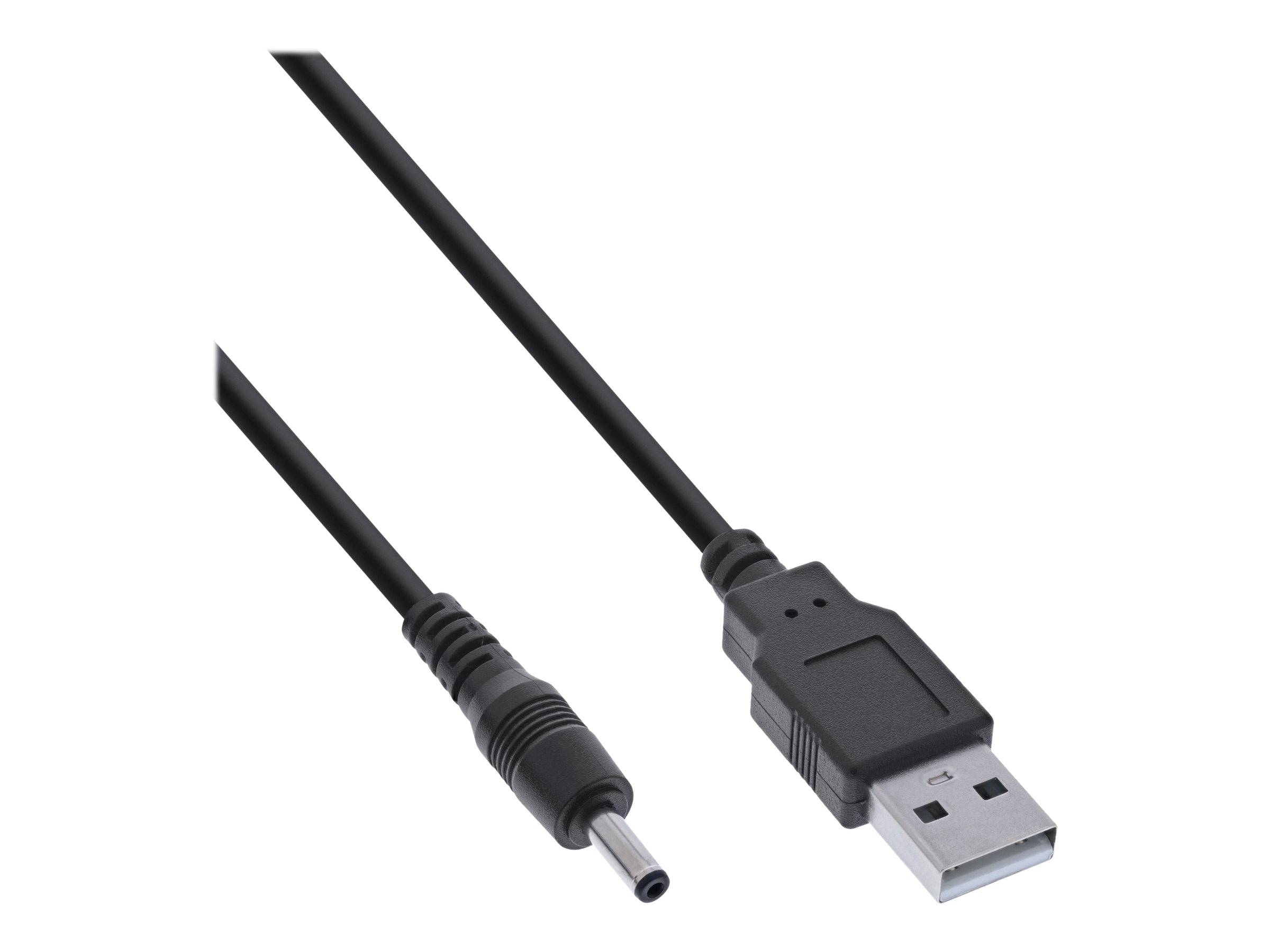 INLINE - USB DC Stromadapterkabel - USB A Stecker zu DC 3,5x1,35mm 1m