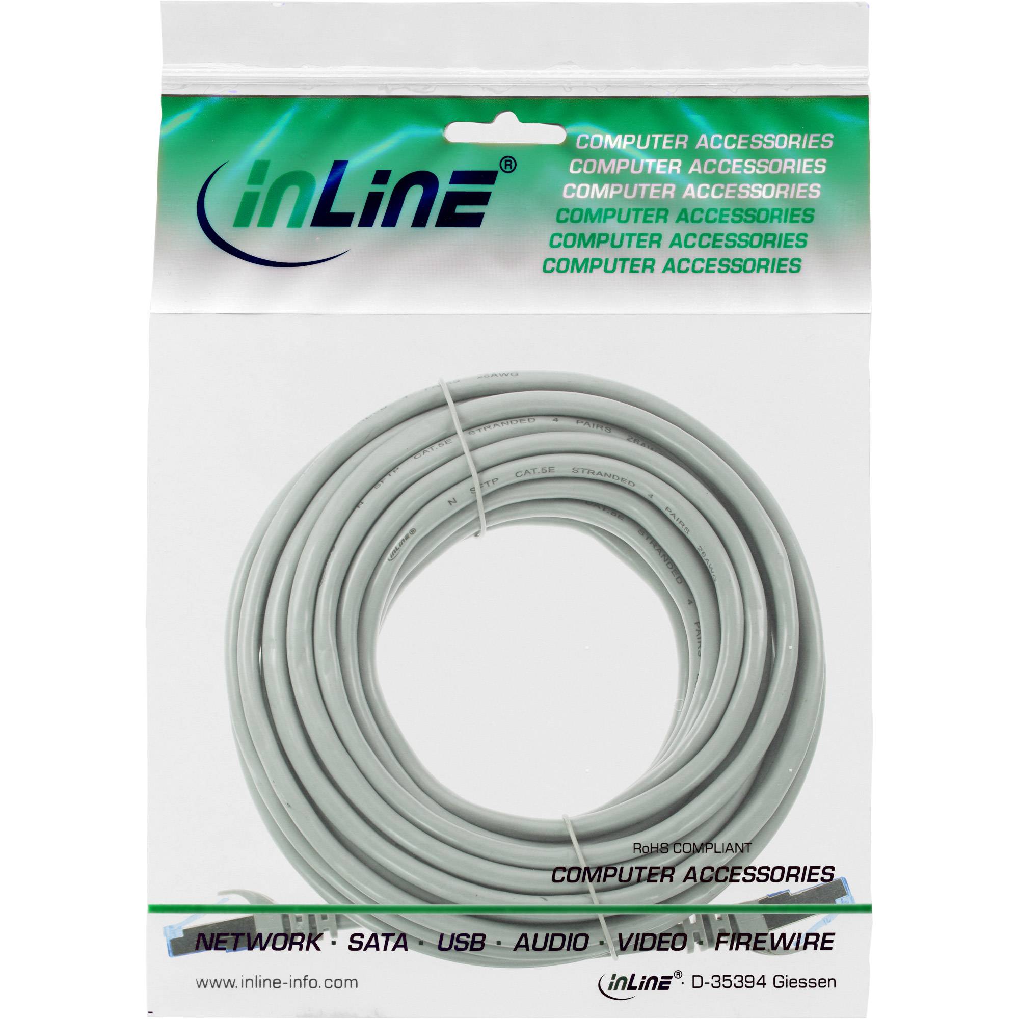 INLINE - Patchkabel - Cat.6A - S/FTP - TPE flexibel - grau - 30m