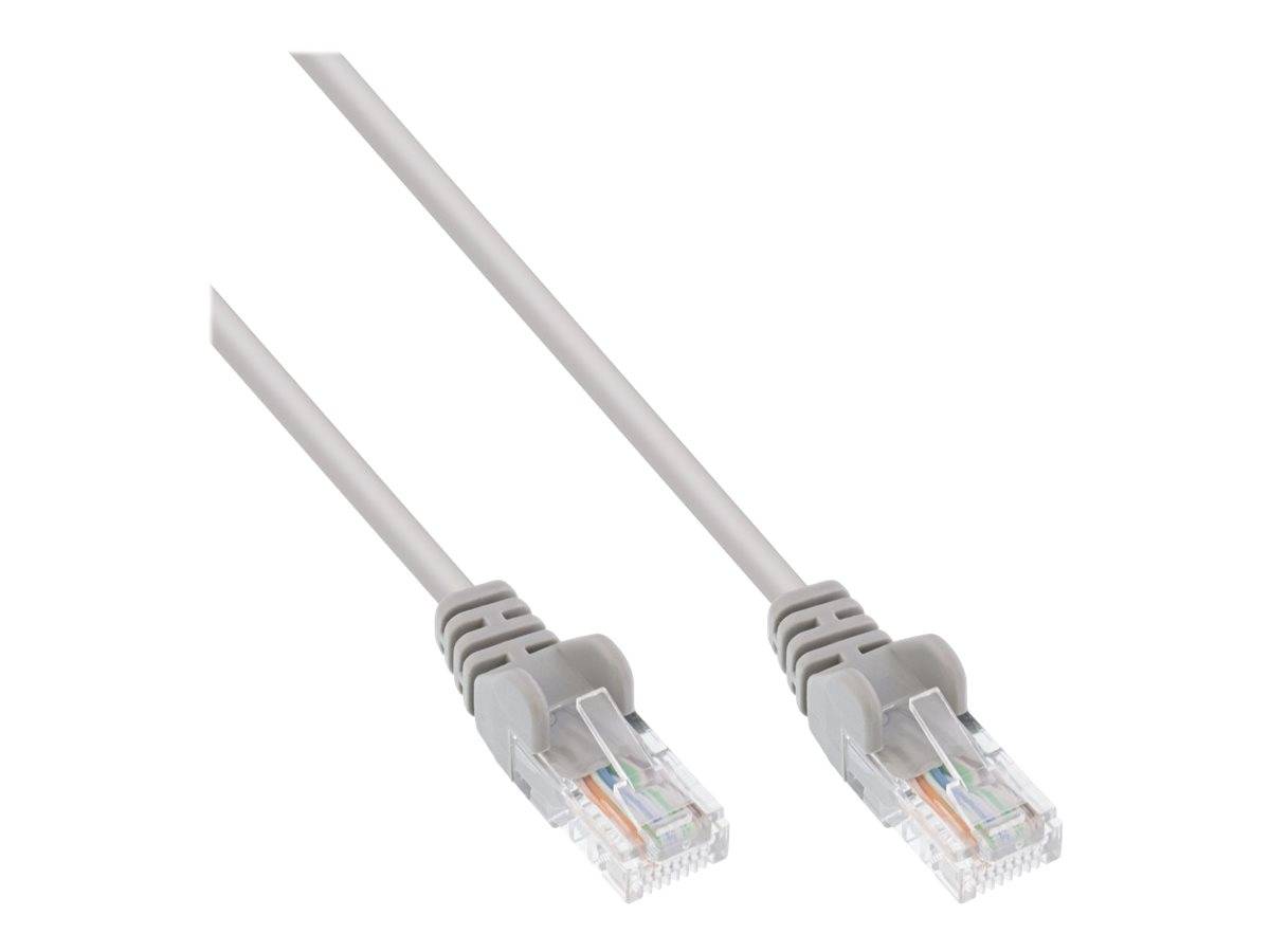 InLine Patchkabel - U/UTP - Cat.5e - grau - 10m - AWG26 - besonderer Rastnasensc
