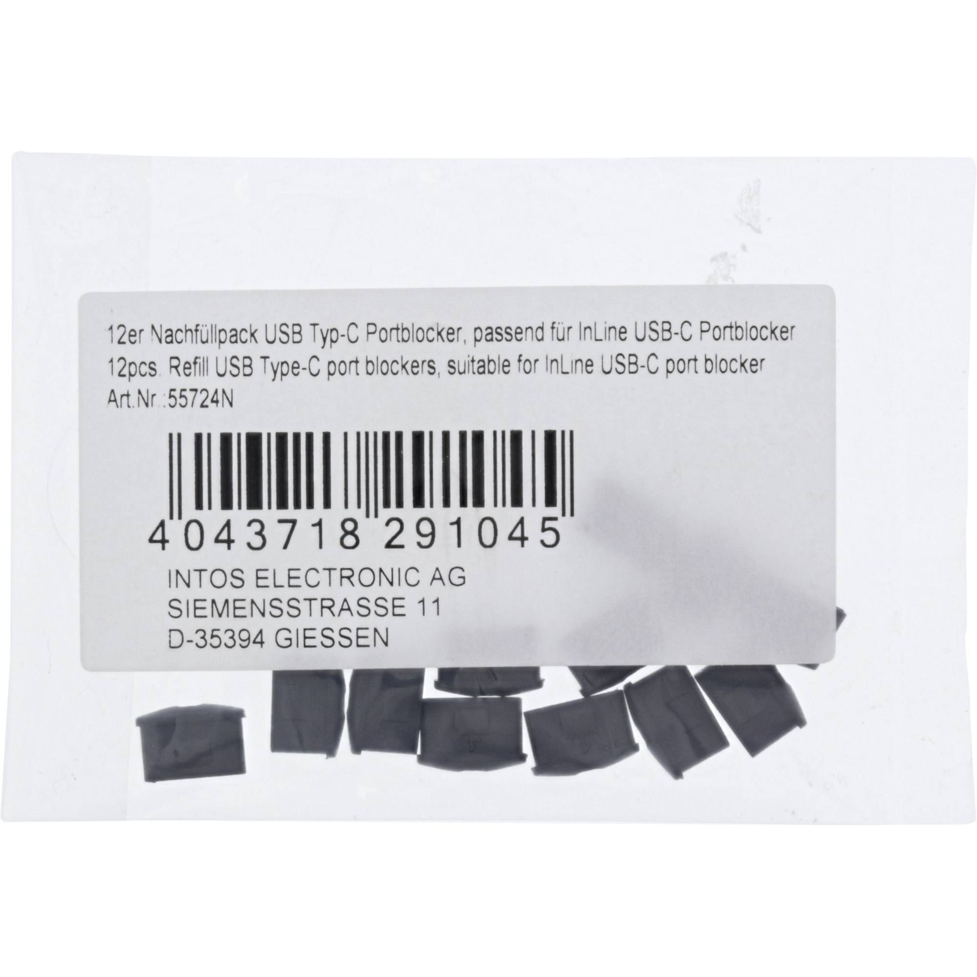 InLine USB-C Portblocker - 12er Nachfüllpack für USB-C Portblocker 55724 - für U