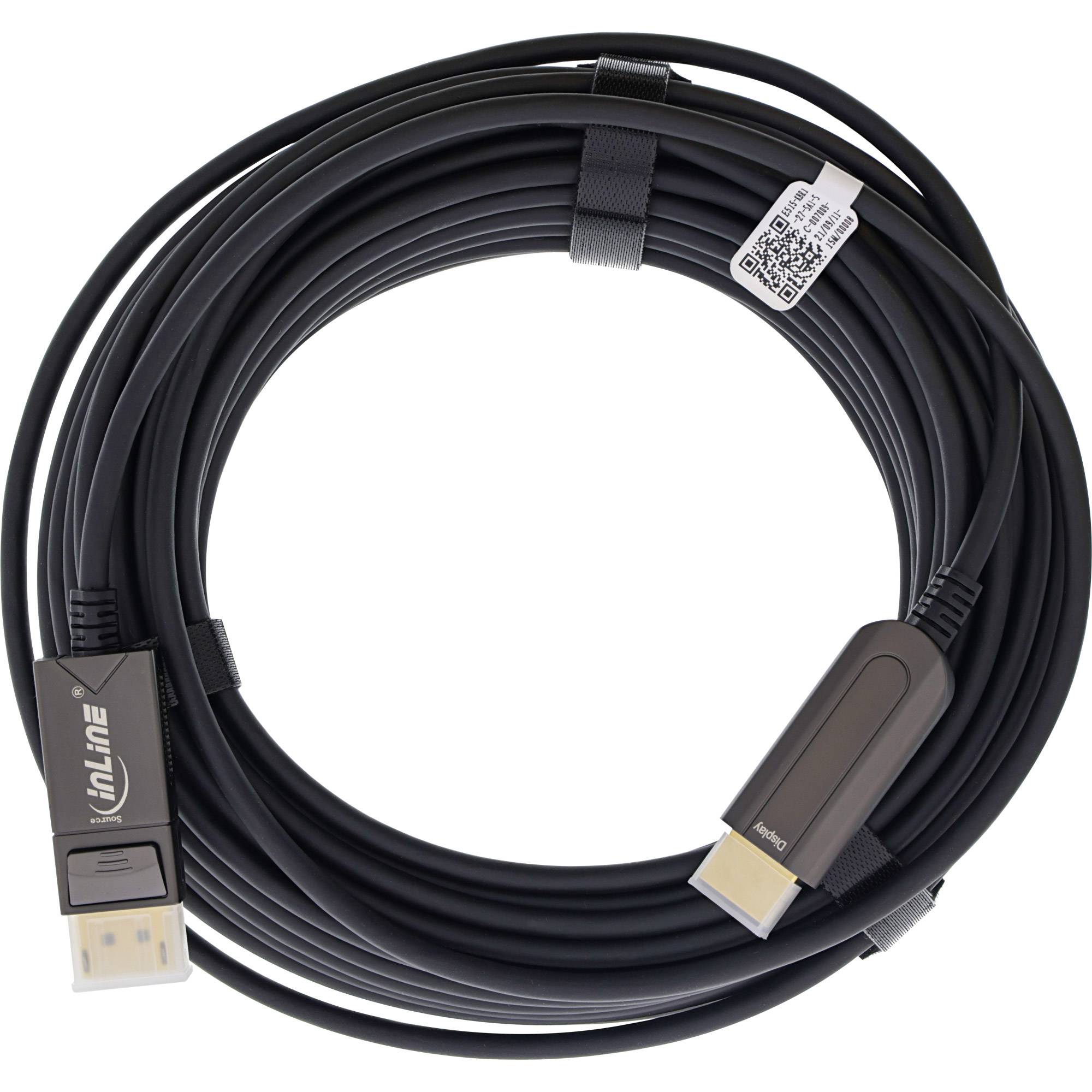 INLINE - DisplayPort zu HDMI AOC Konverter Kabel - 4K/60Hz - schwarz - 25m