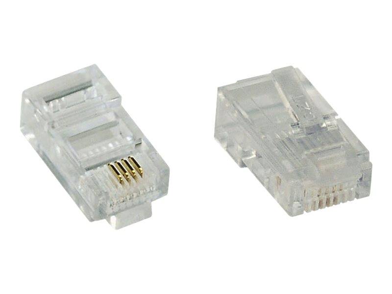 InLine Modularstecker 8P4C RJ45 zum Crimpen auf Flachkabel (ISDN) 100er Pack - 0