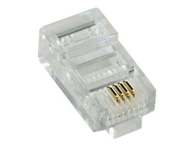 InLine Modularstecker 8P4C RJ45 zum Crimpen auf Flachkabel (ISDN) 100er Pack - 0