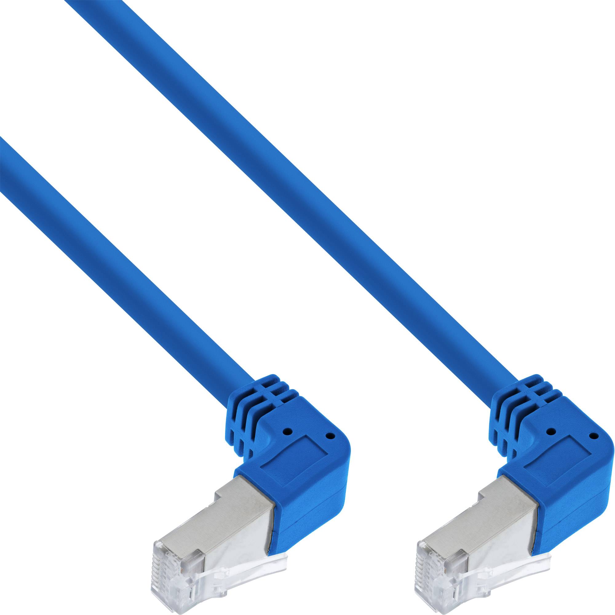 INLINE - Patchkabel 2-seitig unten gewinkelt - S/FTP - Cat.6 - 250MHz - blau - 1,6m