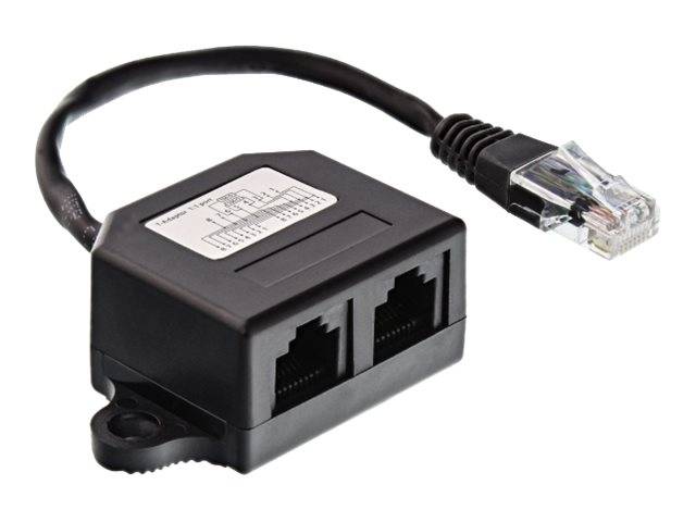 INLINE - ISDN Verteiler - 2x RJ45 BU - 15cm Kabel - mit Endwiderständen - montierbar