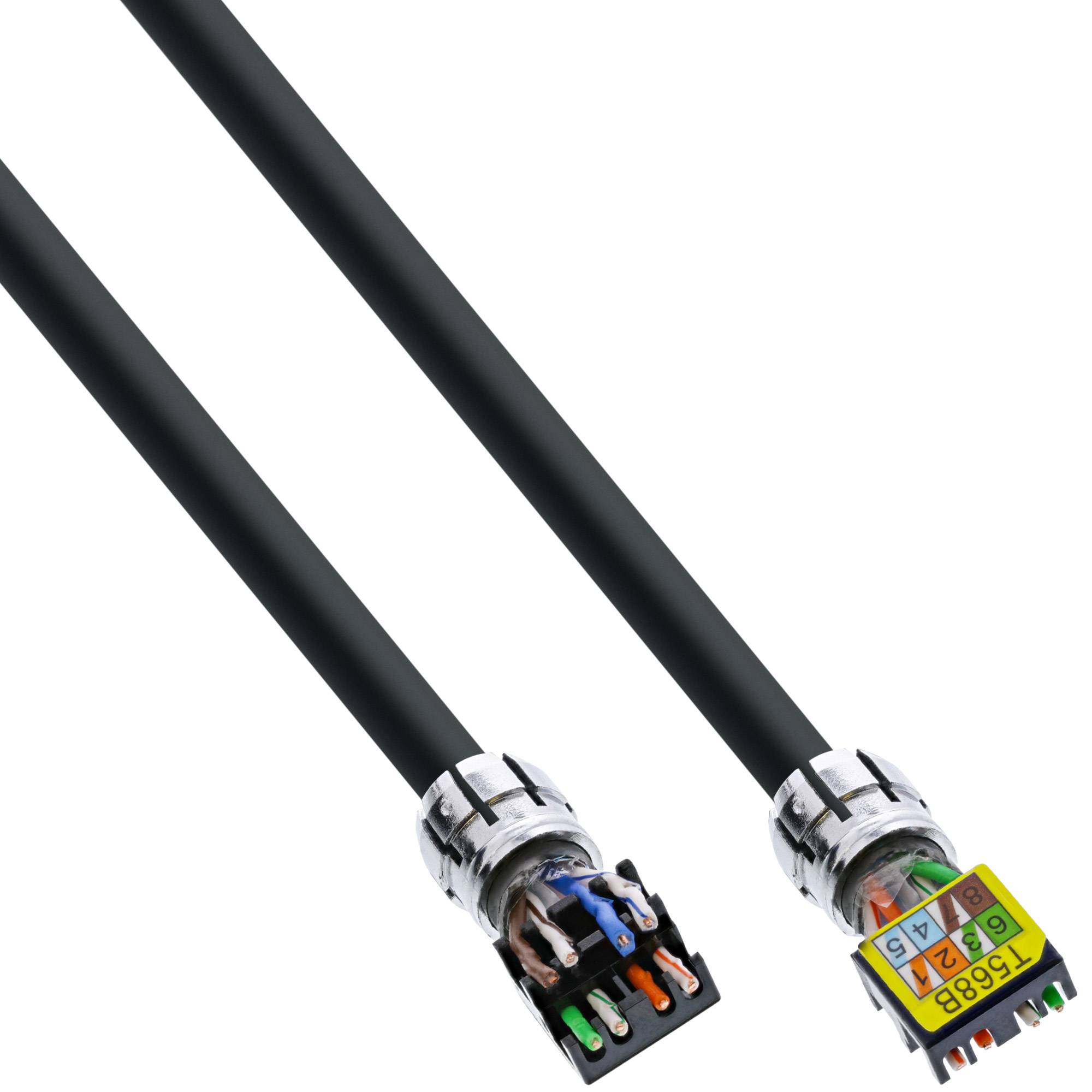 INLINE - Patchkabel - U/UTP - Cat.6A - halogenfrei - AWG23 Kupfer - schwarz - 15m