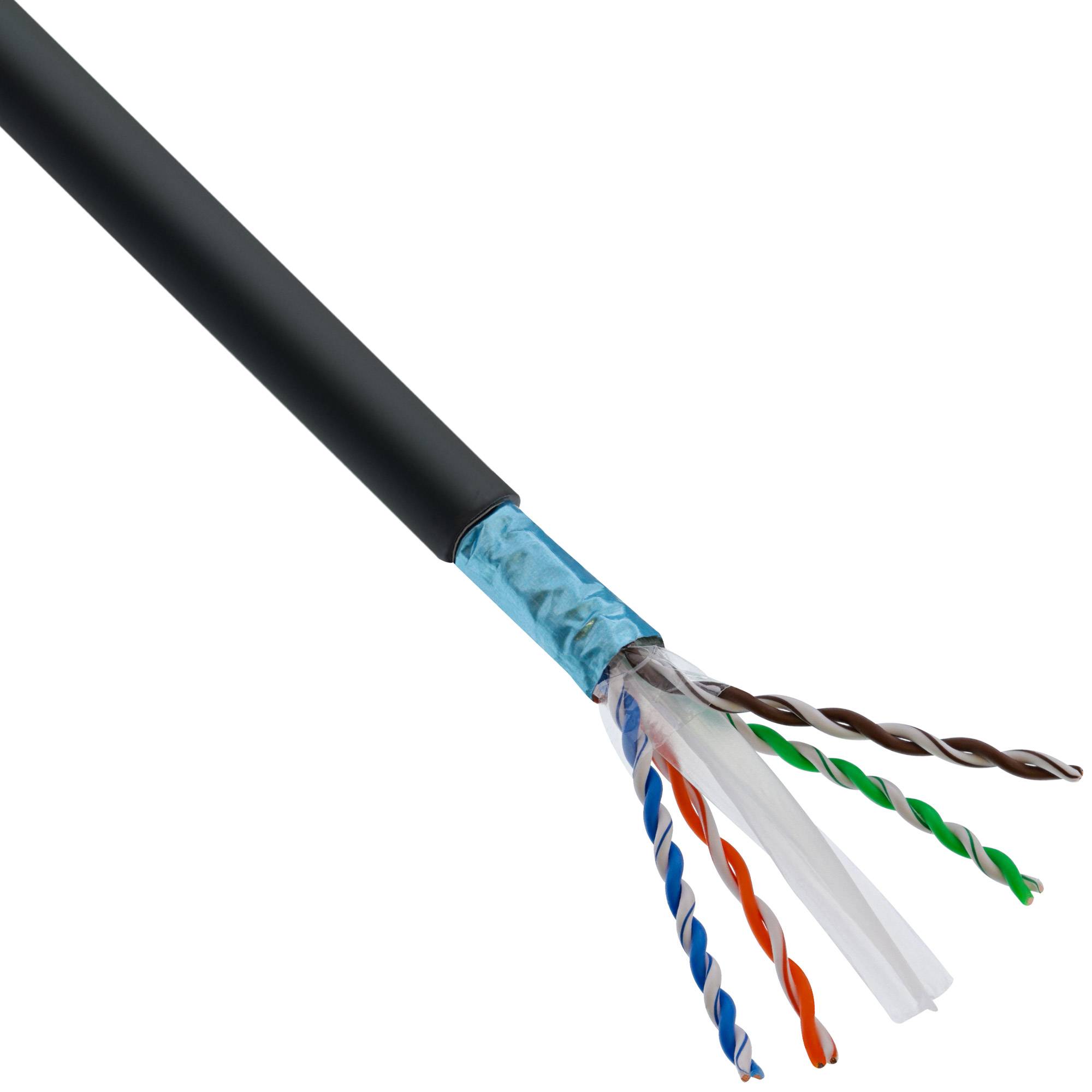 INLINE - Patchkabel - U/UTP - Cat.6A - halogenfrei - AWG23 Kupfer - schwarz - 15m
