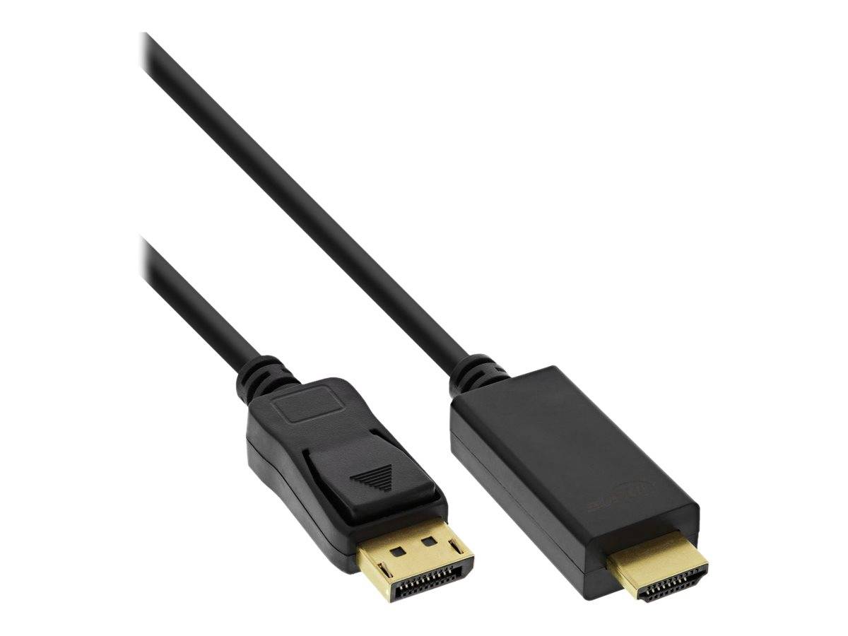 INLINE - DisplayPort zu HDMI Konverter Kabel - 4K/60Hz - schwarz - 7,5m
