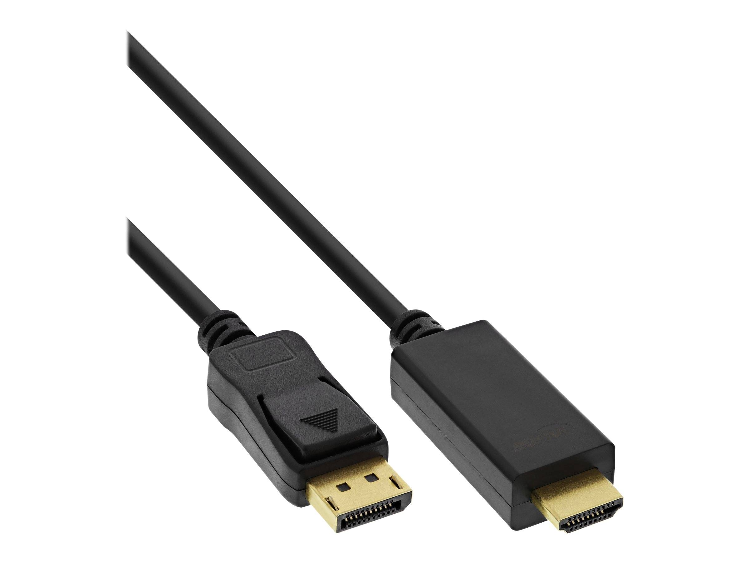 INLINE - DisplayPort zu HDMI Konverter Kabel - 4K/60Hz - schwarz - 7,5m