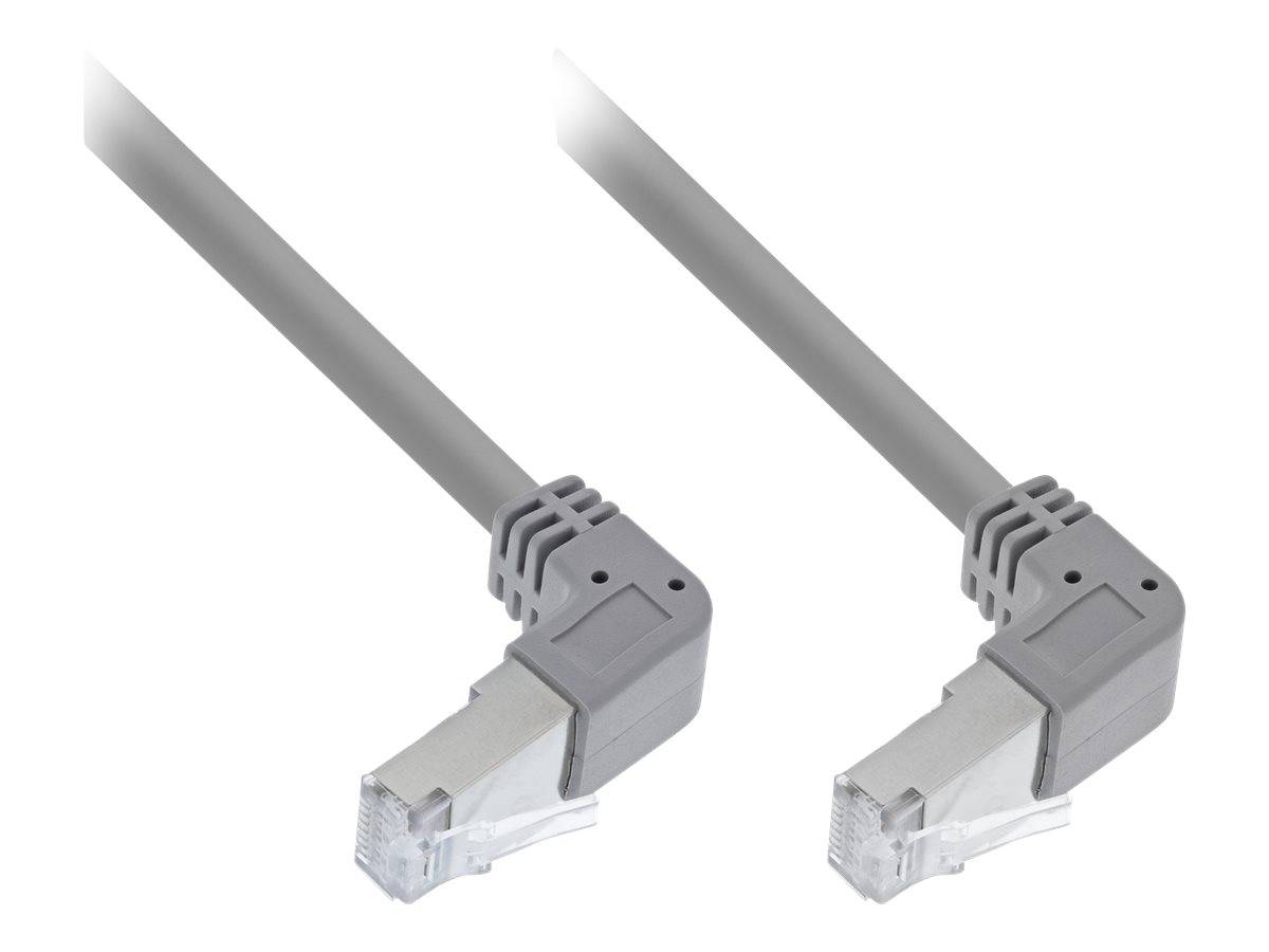 INLINE - Patchkabel 2-seitig unten gewinkelt - S/FTP - Cat.6 - 250MHz - grau - 1,10m