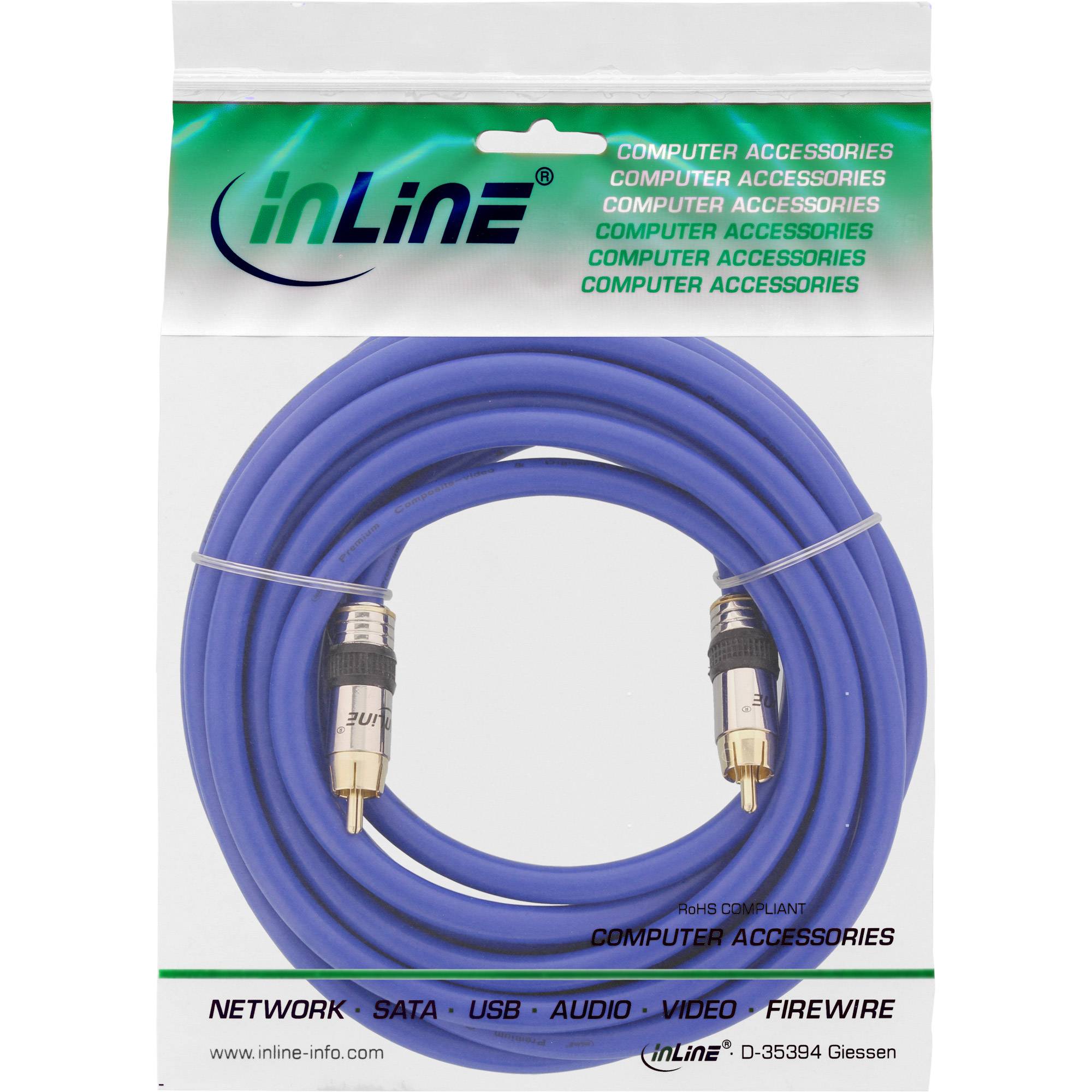 INLINE - Cinch Kabel VIDEO & digital AUDIO - PREMIUM - 1x Cinch St / St - 5m