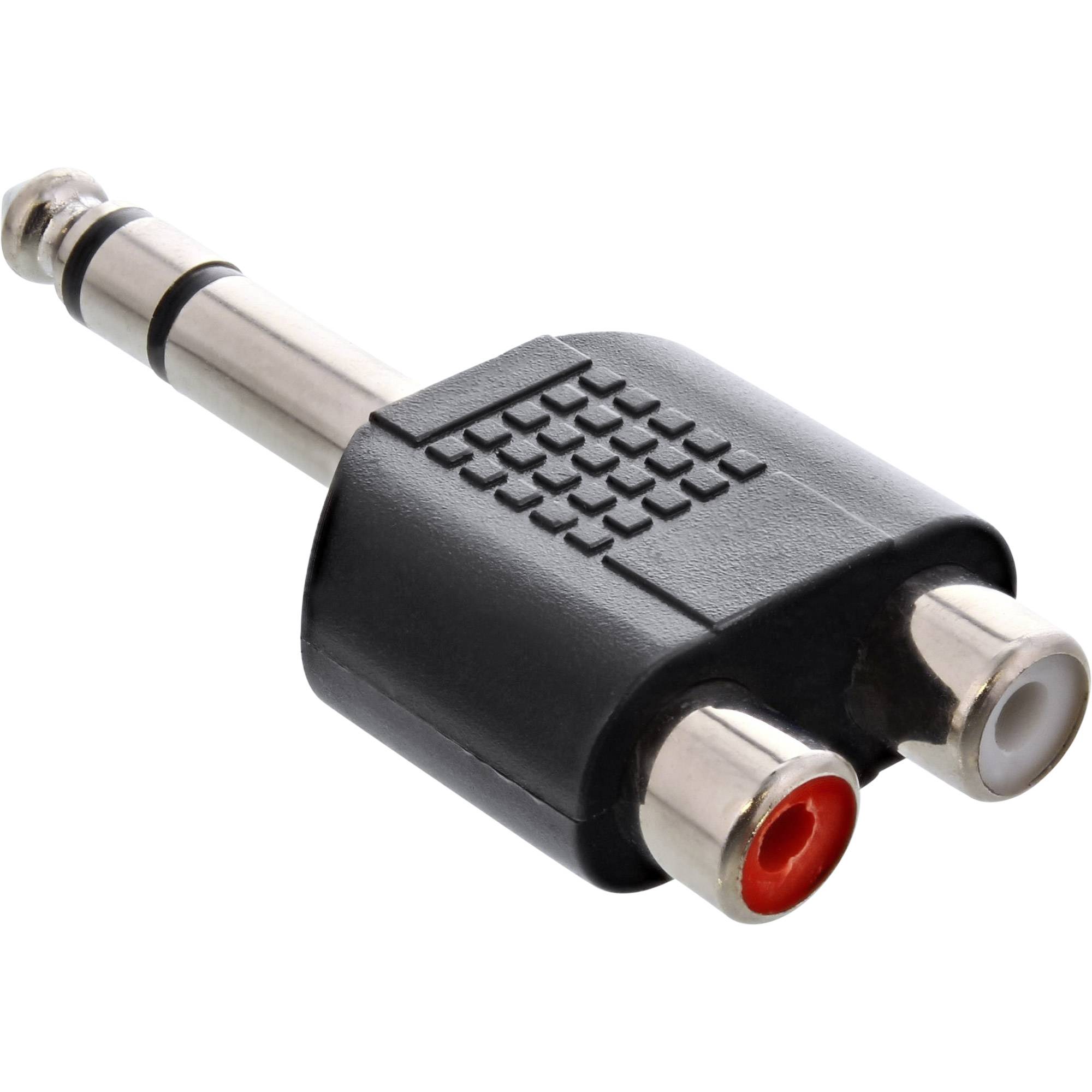 INLINE - Audio Adapter - 6,3mm Klinke Stecker auf 2x Cinch Buchse - Stereo