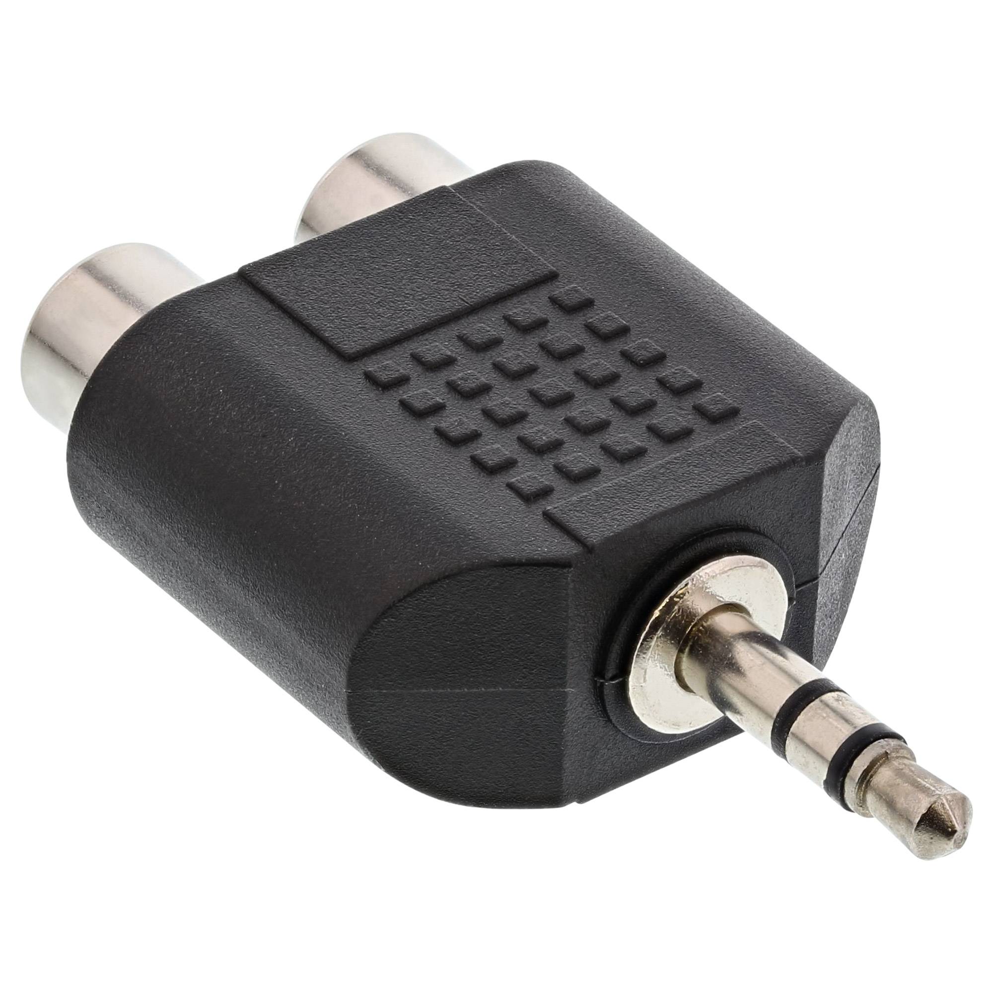InLine Audio Adapter - 3,5mm Klinke Stecker an 2x Cinch Buchse - Stereo - Schwar