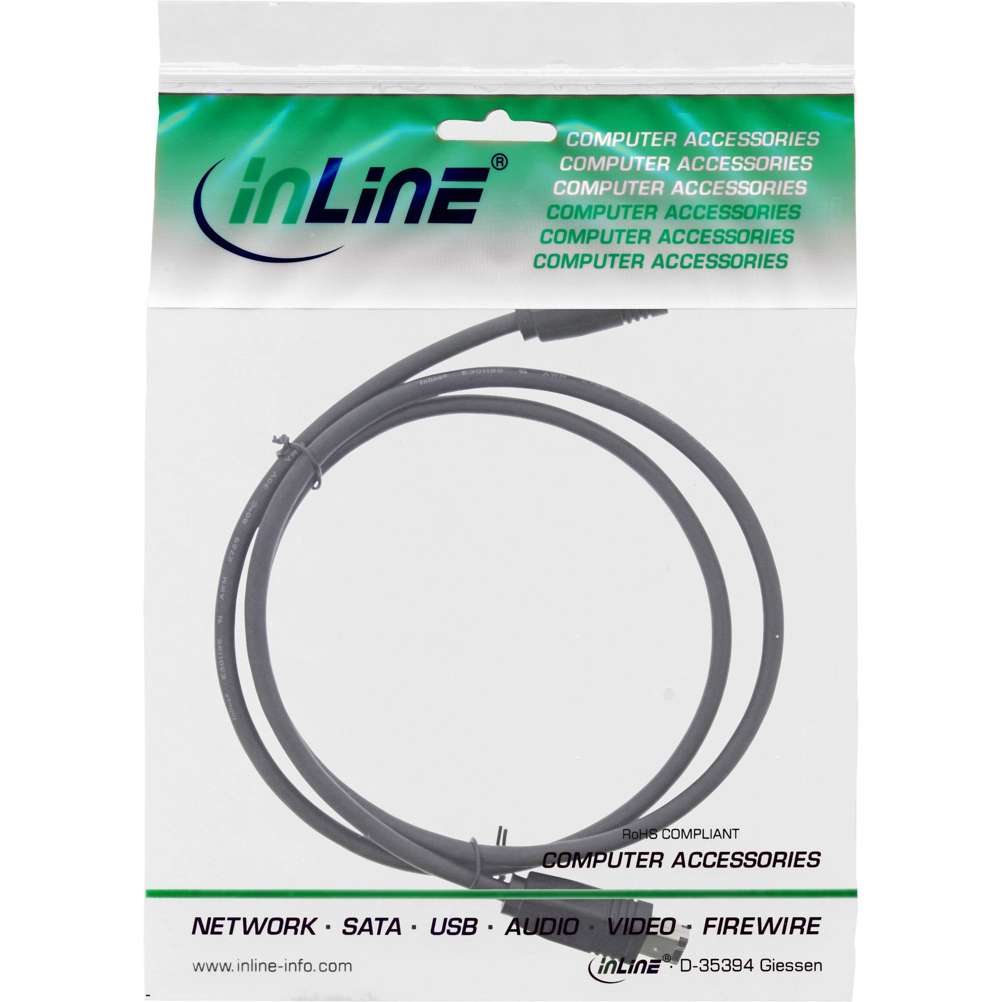 INLINE - FireWire Kabel - IEEE1394 6pol Stecker / Stecker - schwarz - 1m