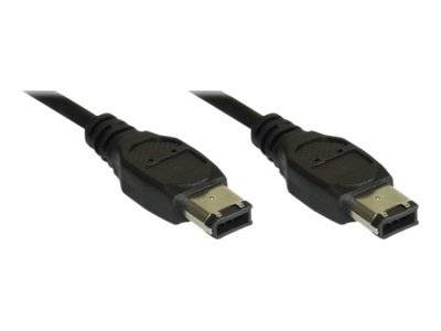 INLINE - FireWire Kabel - IEEE1394 6pol Stecker / Stecker - schwarz - 3m