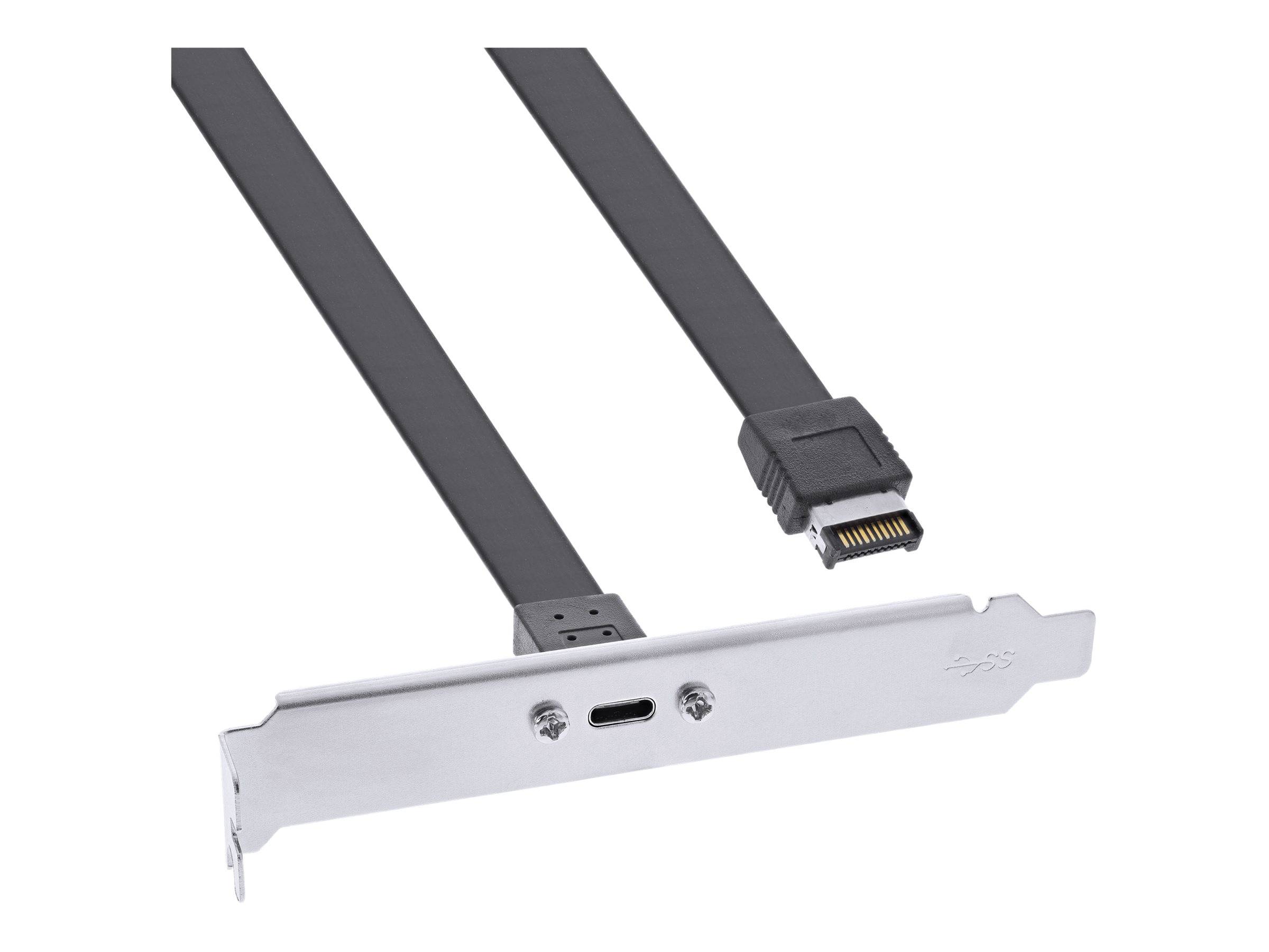 InLine PCI Slotblende - USB-C zu USB 3.2 Frontpanel Key-A intern - 0,5m - 50 cm