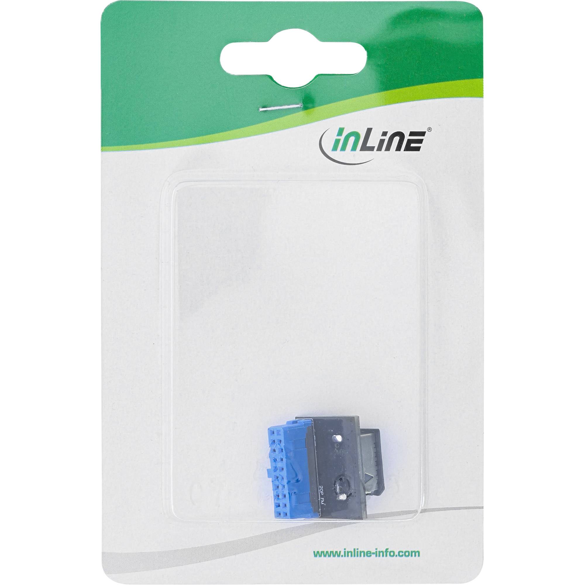 InLine USB 3.0 zu USB 3.1 Frontpanel Key-A Adapter gerade intern - zu 20-poliger