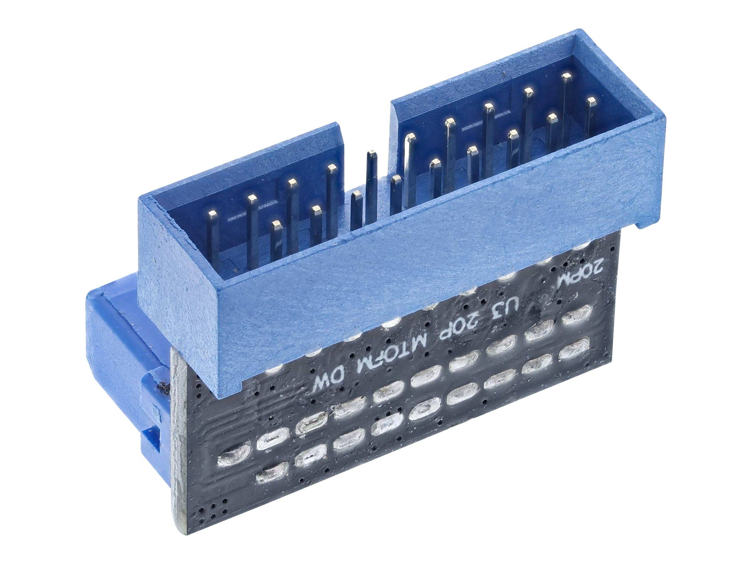 INLINE - USB 3.0 Adapter intern - Pfostenanschluss Stecker/Buchse - unten gewinkelt