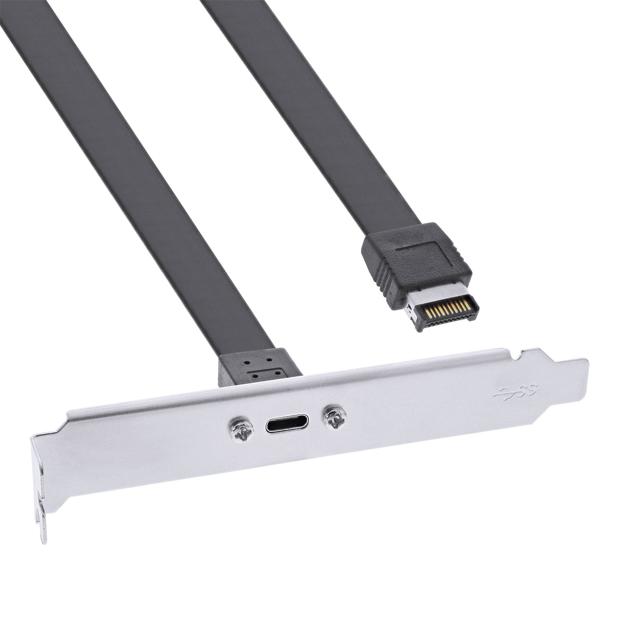 INLINE - PCI Slotblende - USB-C zu USB 3.2 Frontpanel Key-A intern - 0,5m