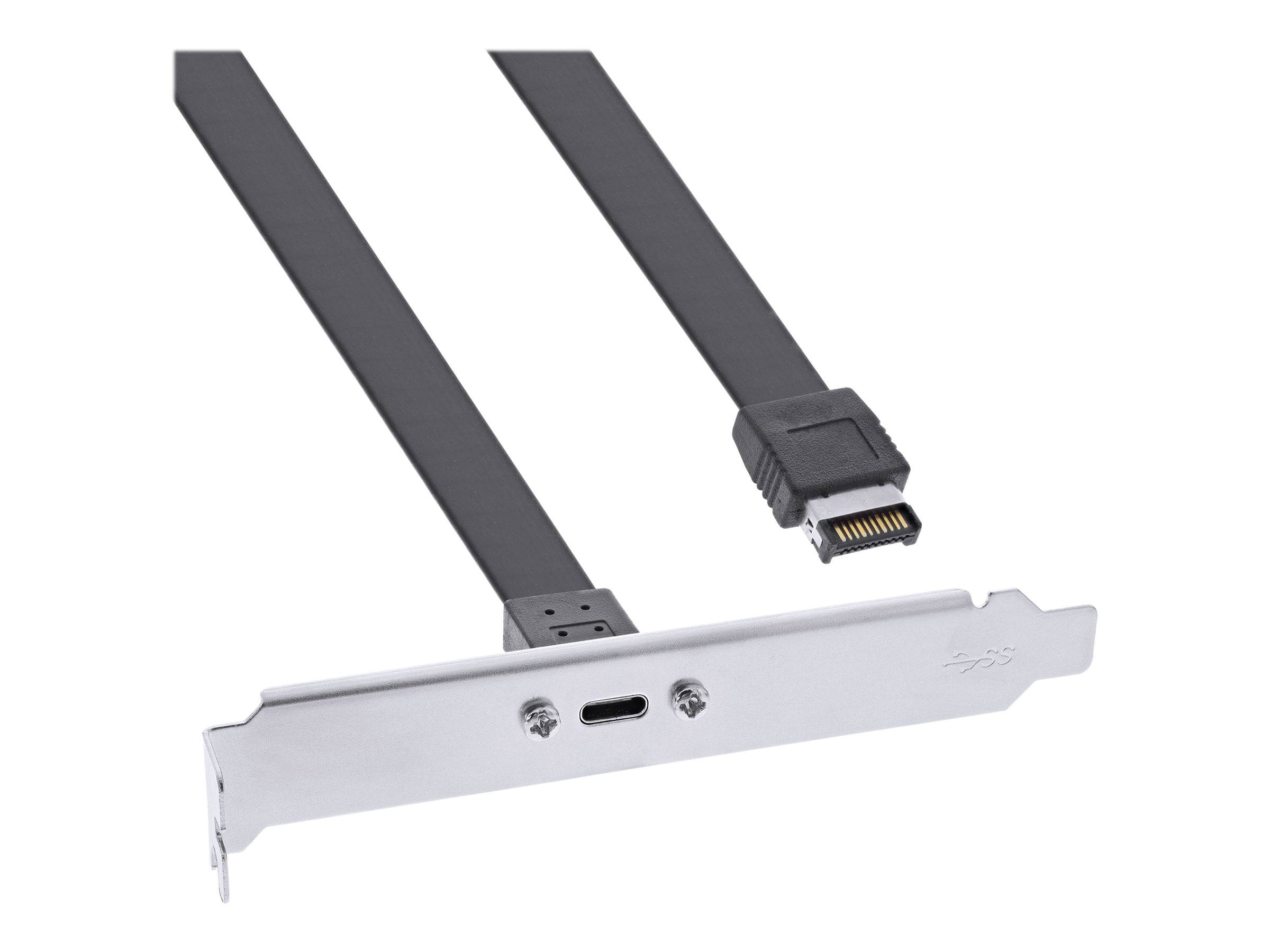 INLINE - PCI Slotblende - USB-C zu USB 3.2 Frontpanel Key-A intern - 0,3m