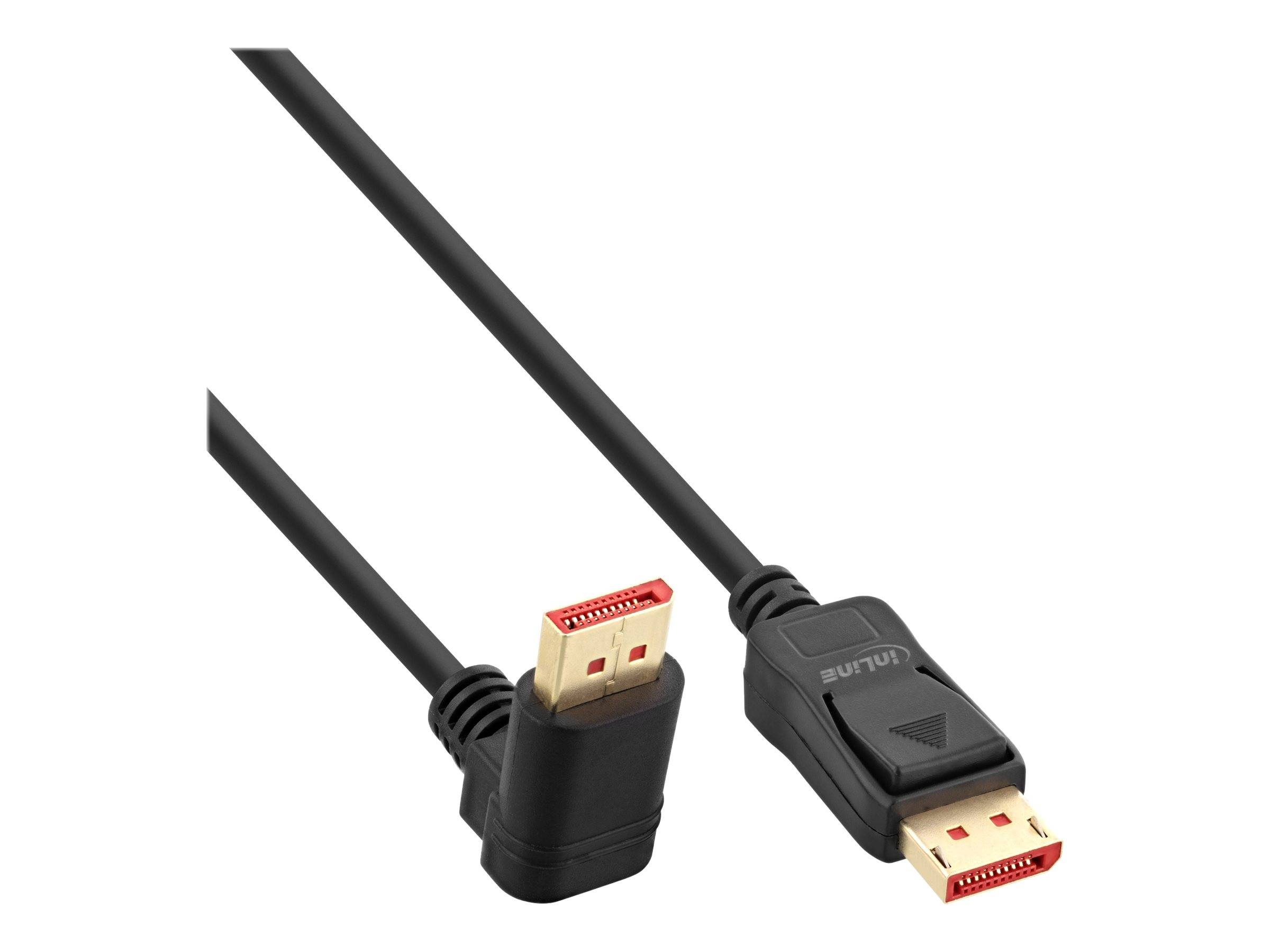 InLine DisplayPort 1.4 Kabel - 8K4K - nach unten gewinkelt - schwarz/gold - 5m -