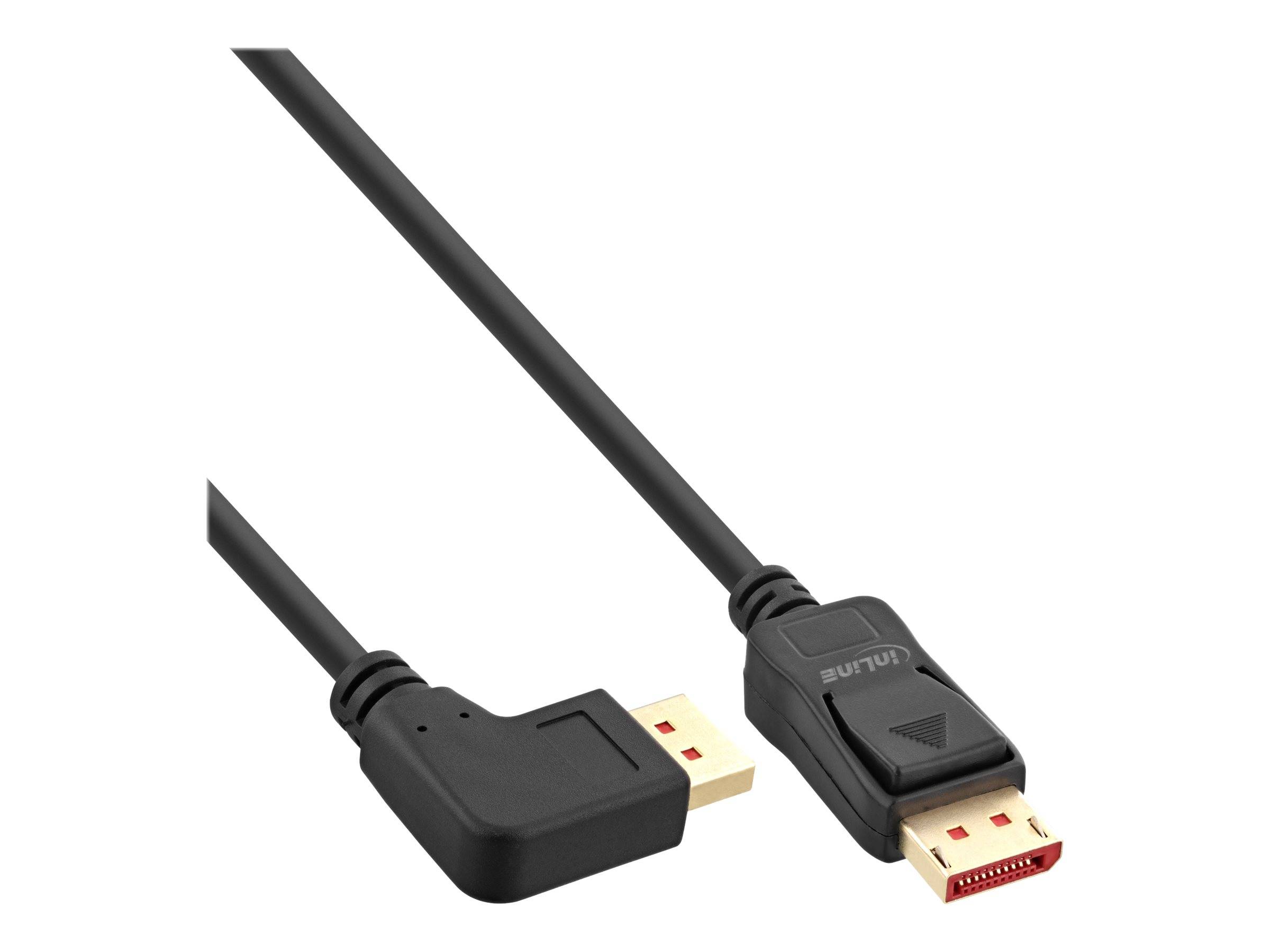 InLine DisplayPort 1.4 Kabel - 8K4K - links gewinkelt - schwarz/gold - 5m - zu D