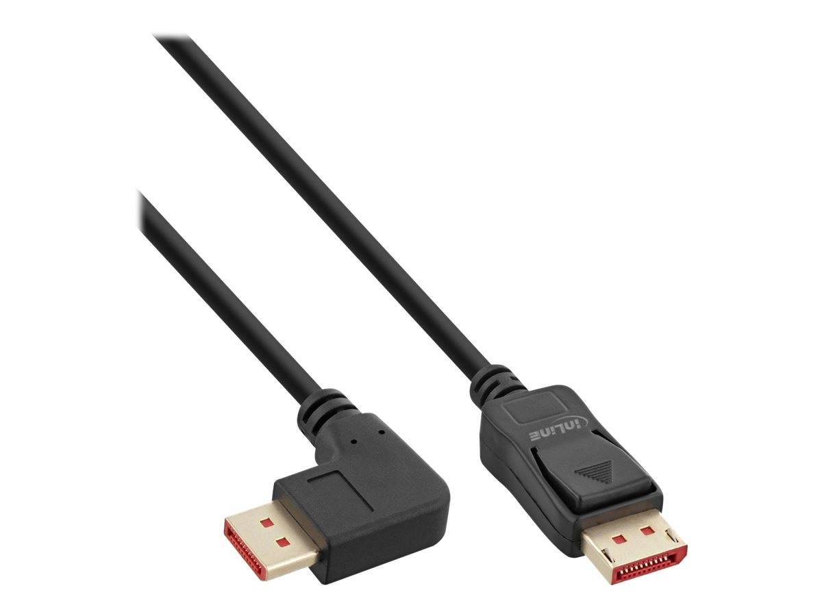 INLINE - DisplayPort 1.4 Kabel - 8K4K - rechts gewinkelt - schwarz/gold - 3m