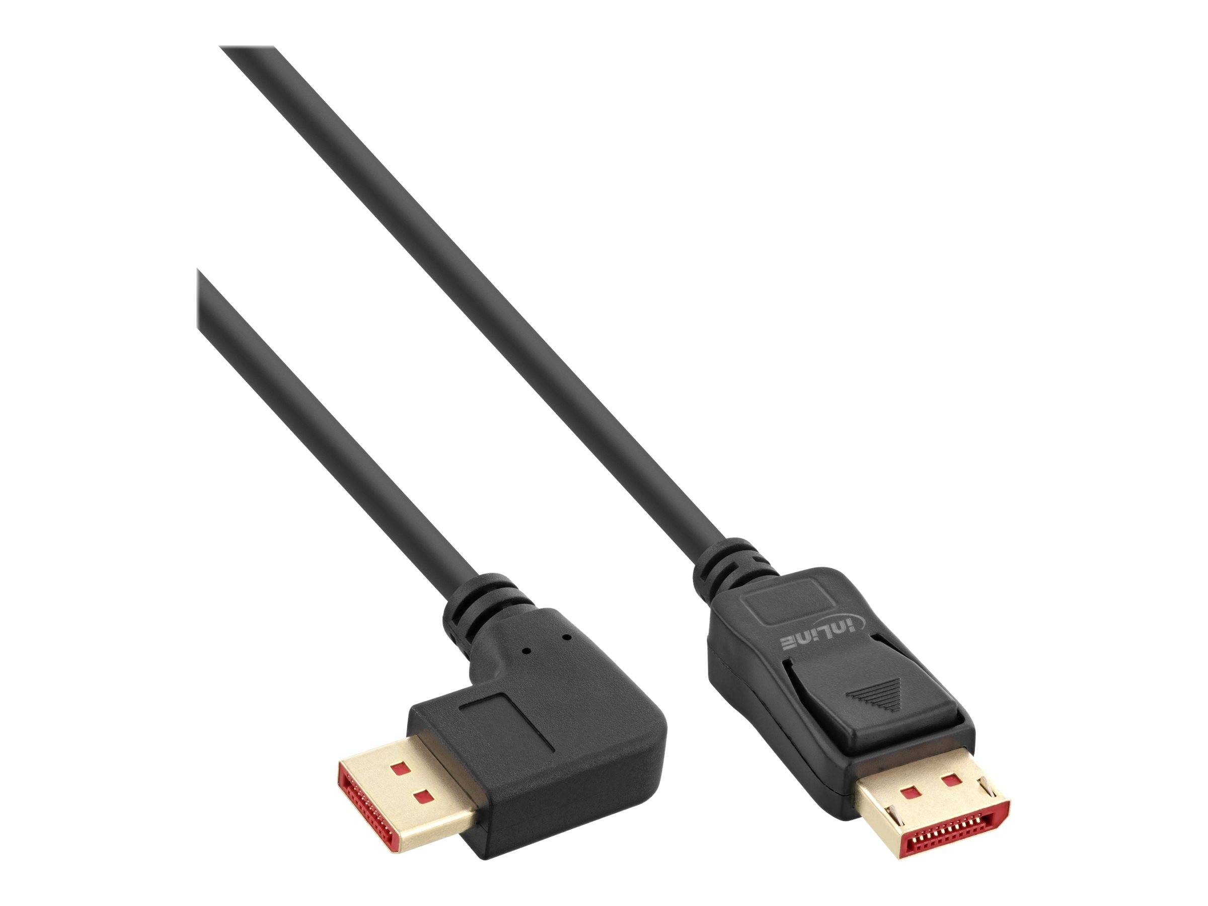 InLine DisplayPort 1.4 Kabel - 8K4K - rechts gewinkelt - schwarz/gold - 5m - zu