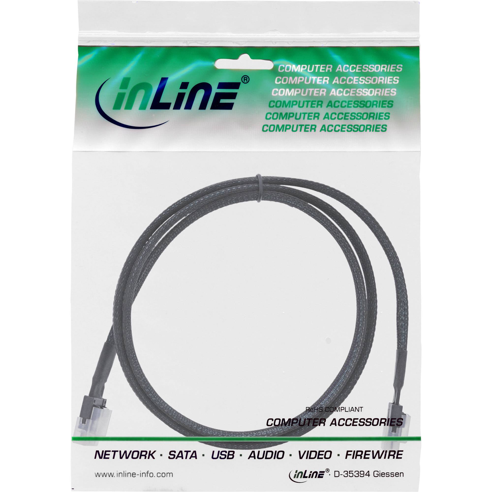 INLINE - Slim SAS Kabel - SFF-8654 4i zu SFF-8654 4i - 24Gb/s - 1m