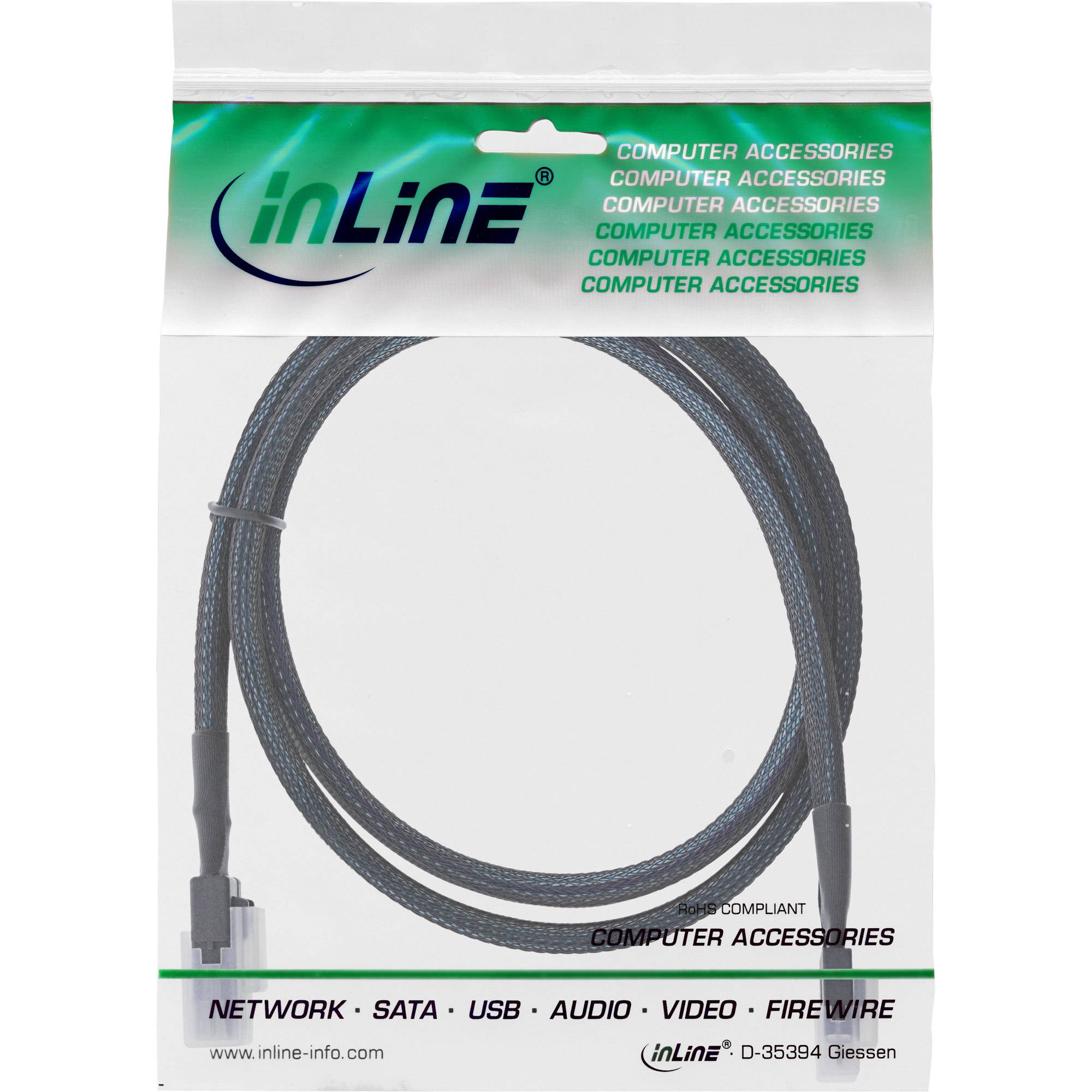 INLINE - Slim SAS Kabel - SFF-8654 4i zu Mini SAS SFF-8087 - 12Gb/s - 1m