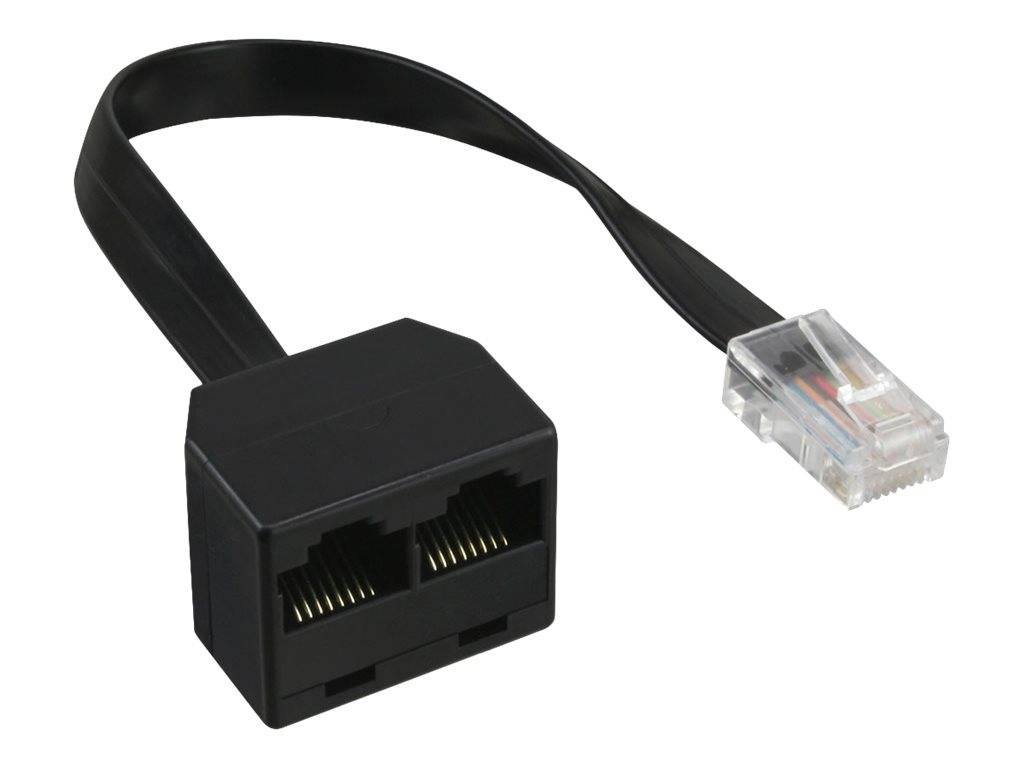 INLINE - ISDN Verteiler 1x RJ45 ST / 2x RJ45 BU - (8P4C) - o. Endwiderstände - 0,15m