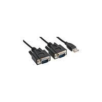 INLINE - USB 2.0 zu 2x Seriell Adapterkabel Stecker A an 2x 9pol SubD ST - 1,5m